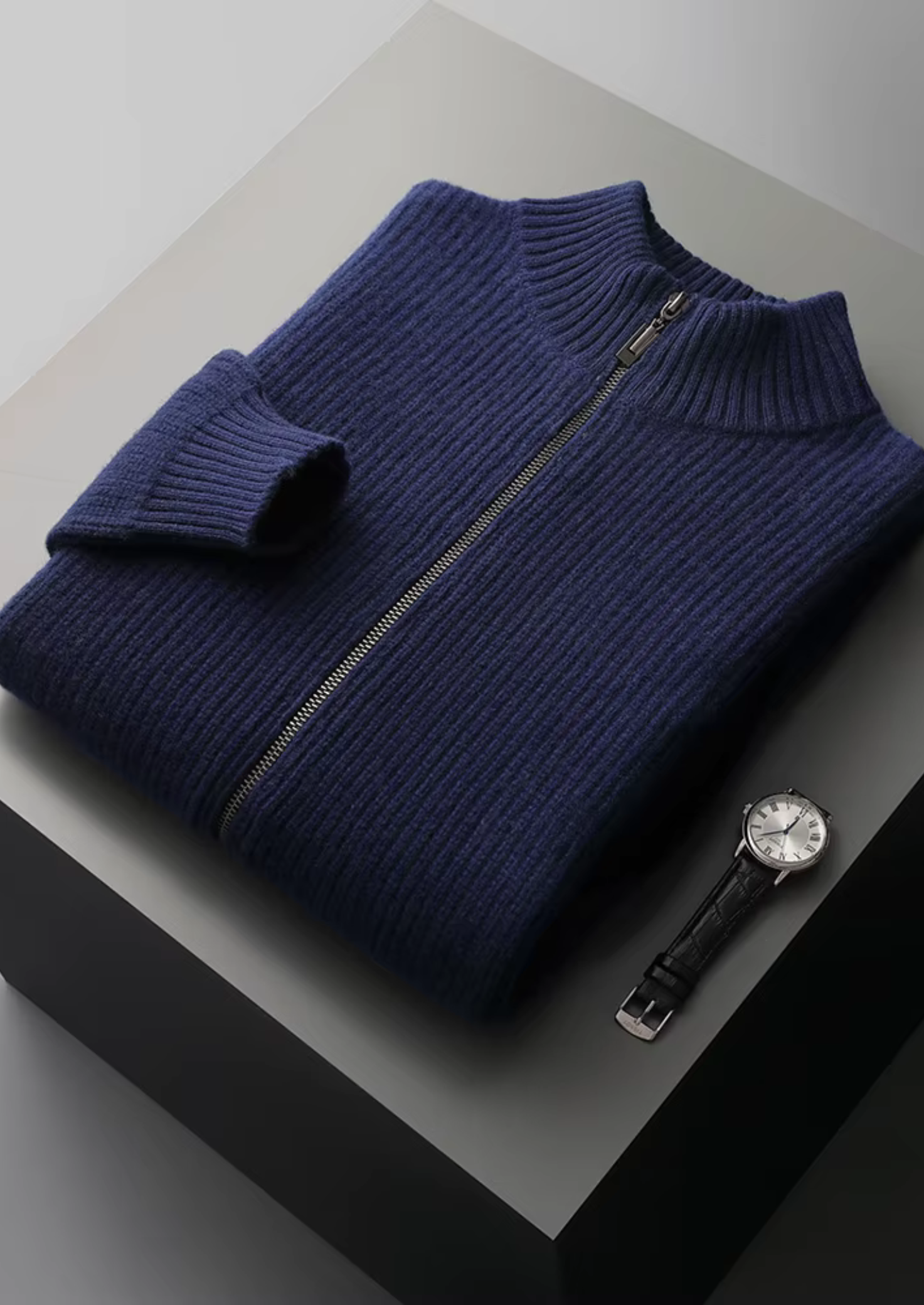 PURE EXTRA-FINE MERINO WOOL RIBBED CARDIGAN CLOUDWOOL®