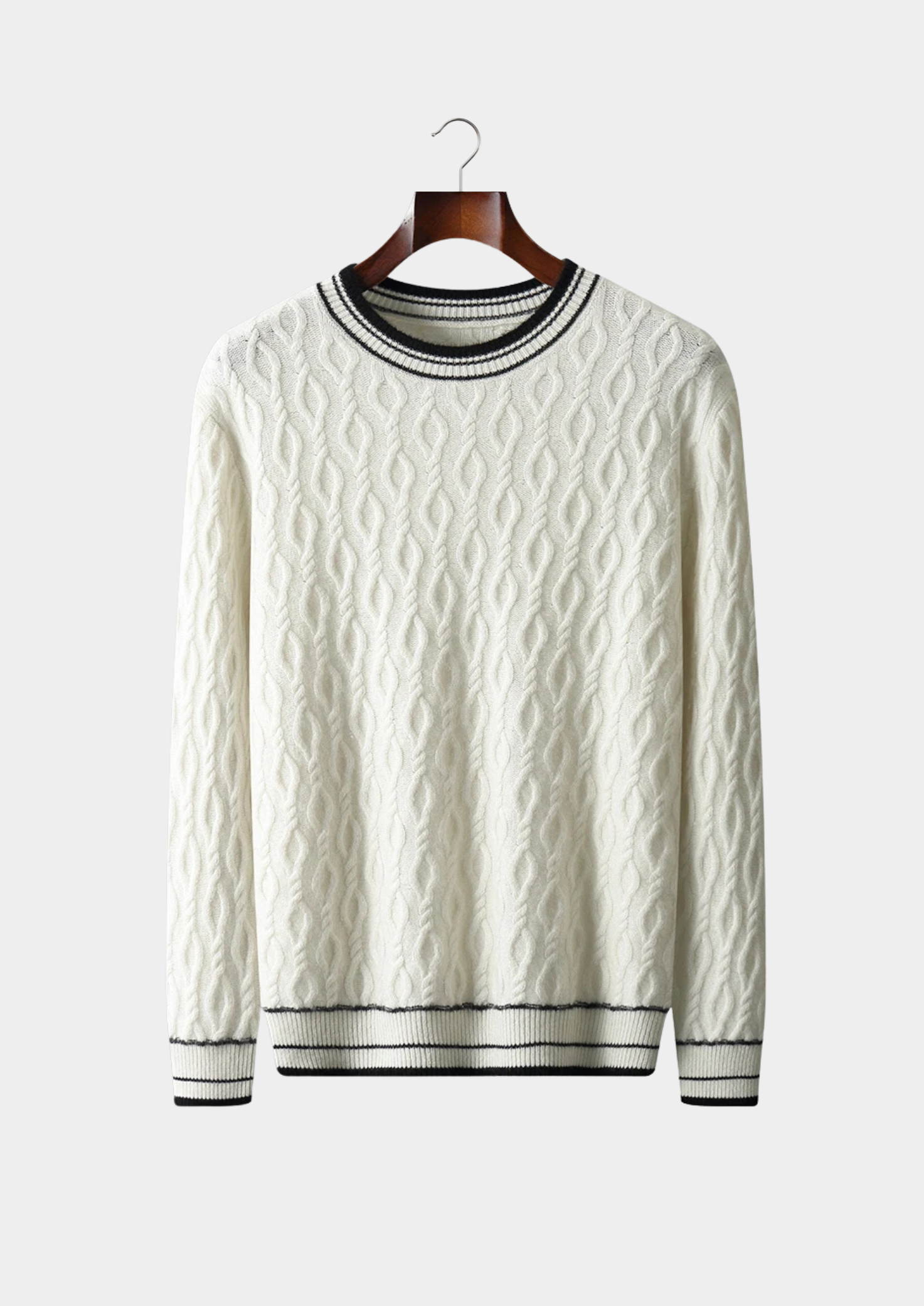 PURE EXTRA-FINE MERINO WOOL JACQUARD CREWNECK CLOUDWOOL®