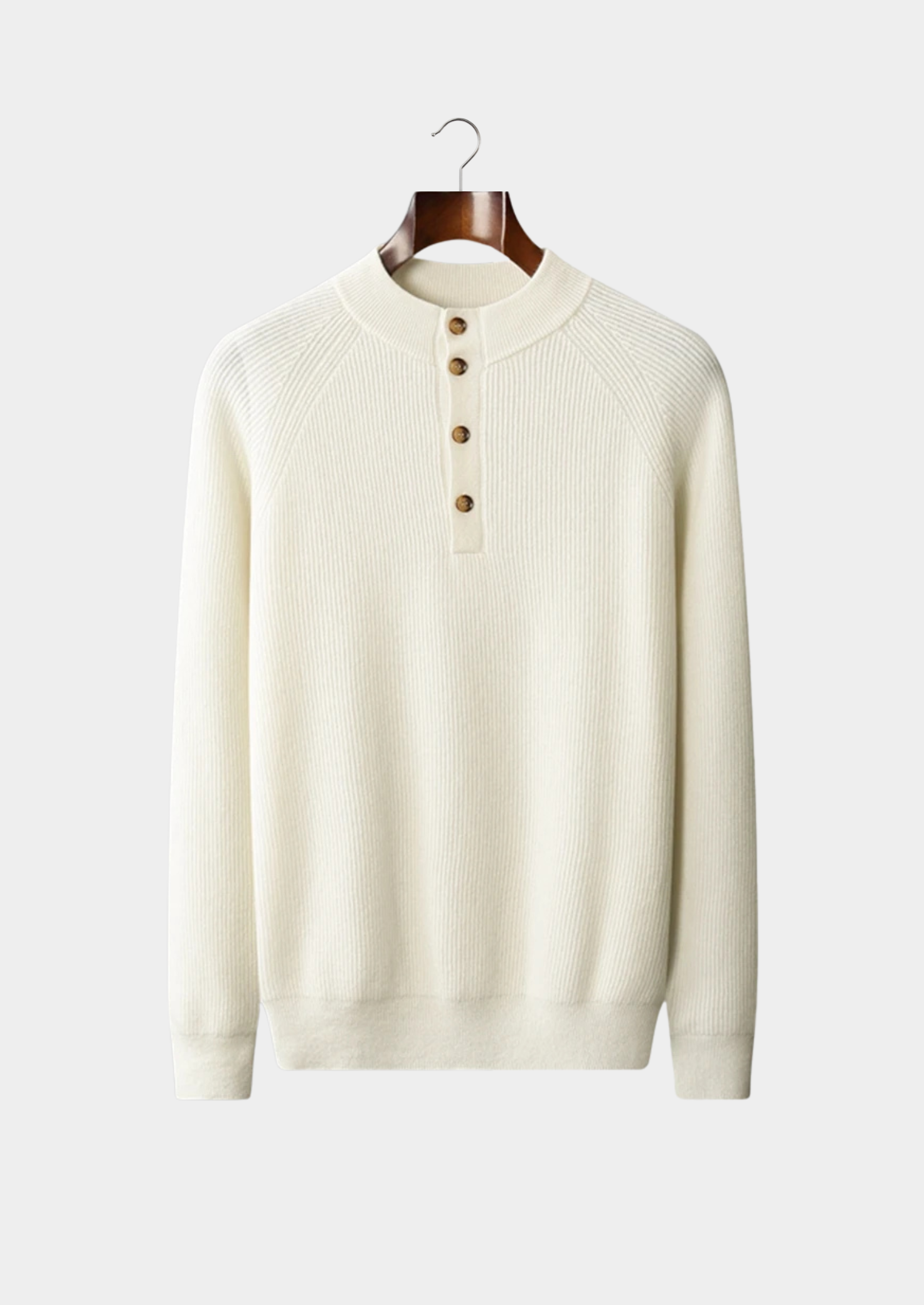PREMIUM CASHMERE CLASSIC RIBBED HENLEY SWEATER EXCLUSIVE RELEASE