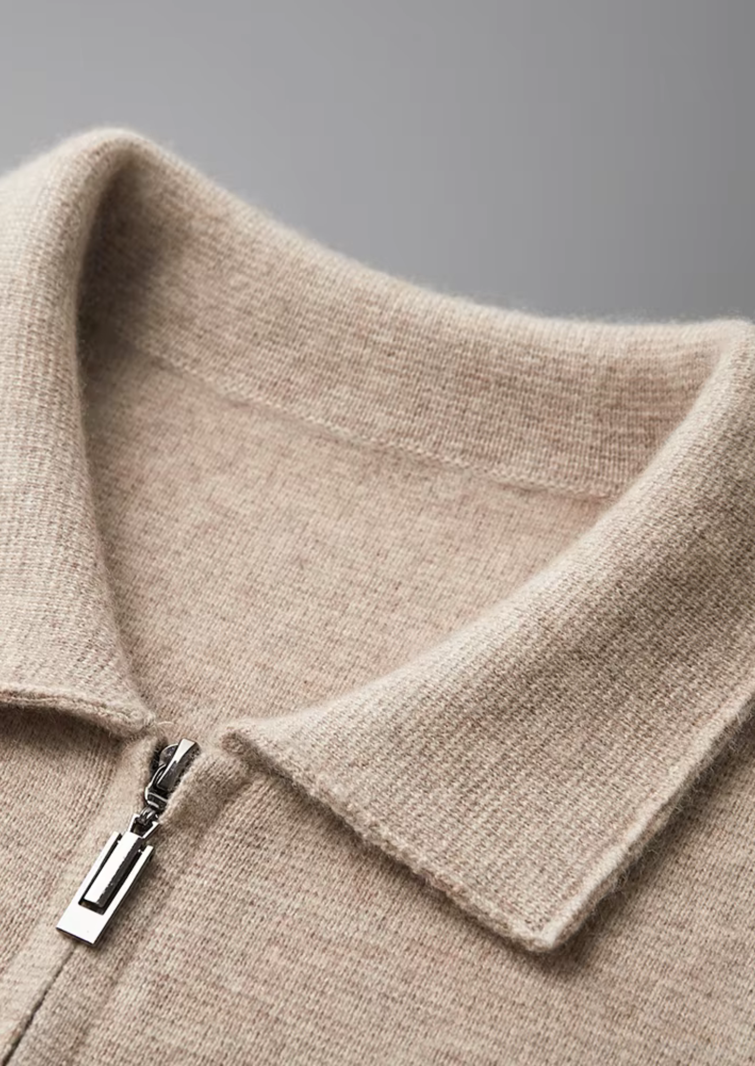 PURE EXTRA-FINE MERINO WOOL ZIP POLO CARDIGAN CLOUDWOOL®