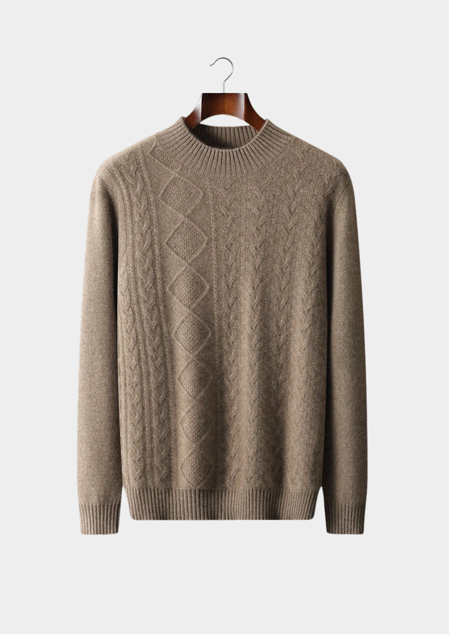 PURE EXTRA-FINE MERINO WOOL JACQUARD MOCKNECK CLOUDWOOL®