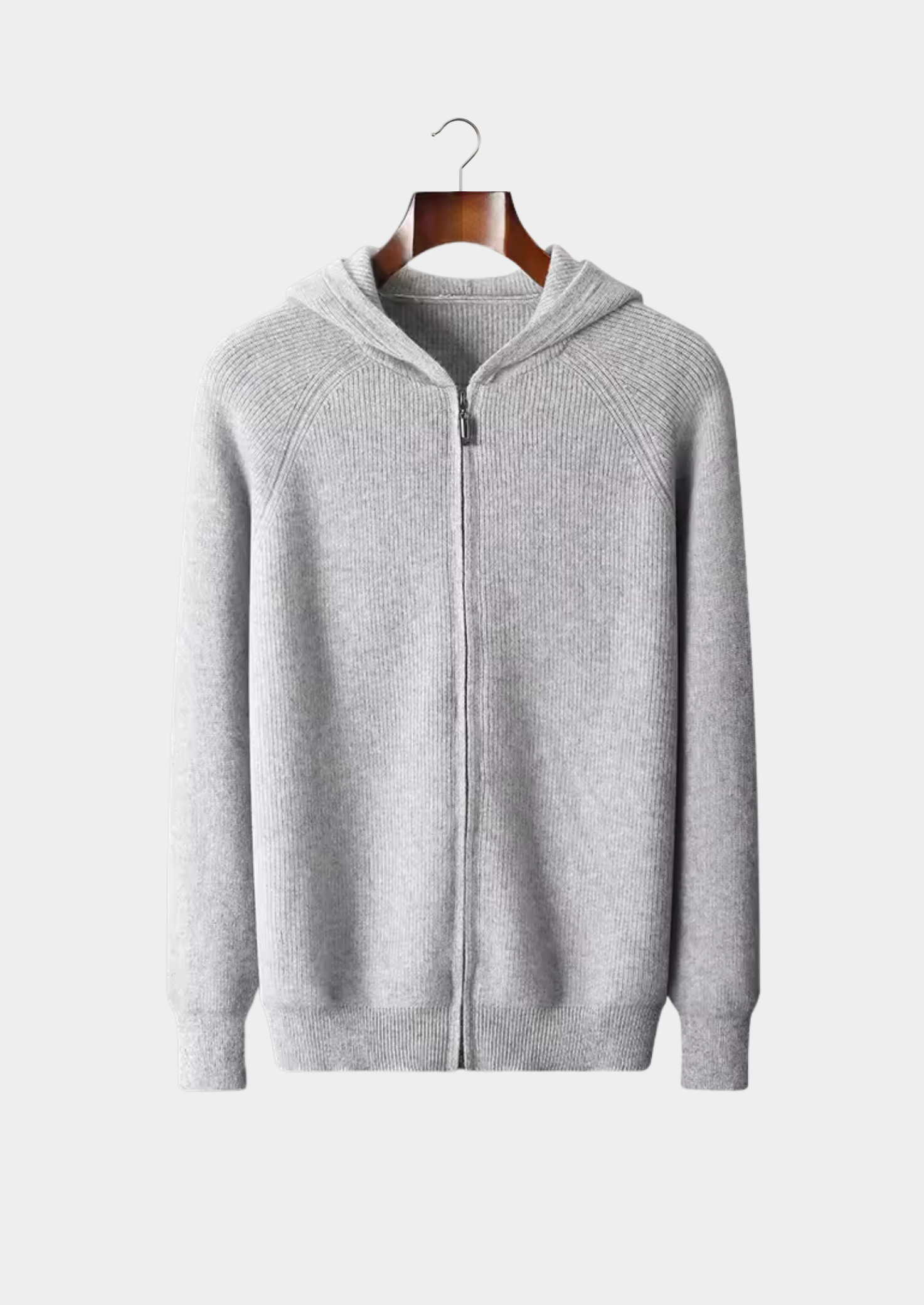 PURE EXTRA-FINE MERINO WOOL RIBBED ZIP HOODIE CLOUDWOOL®