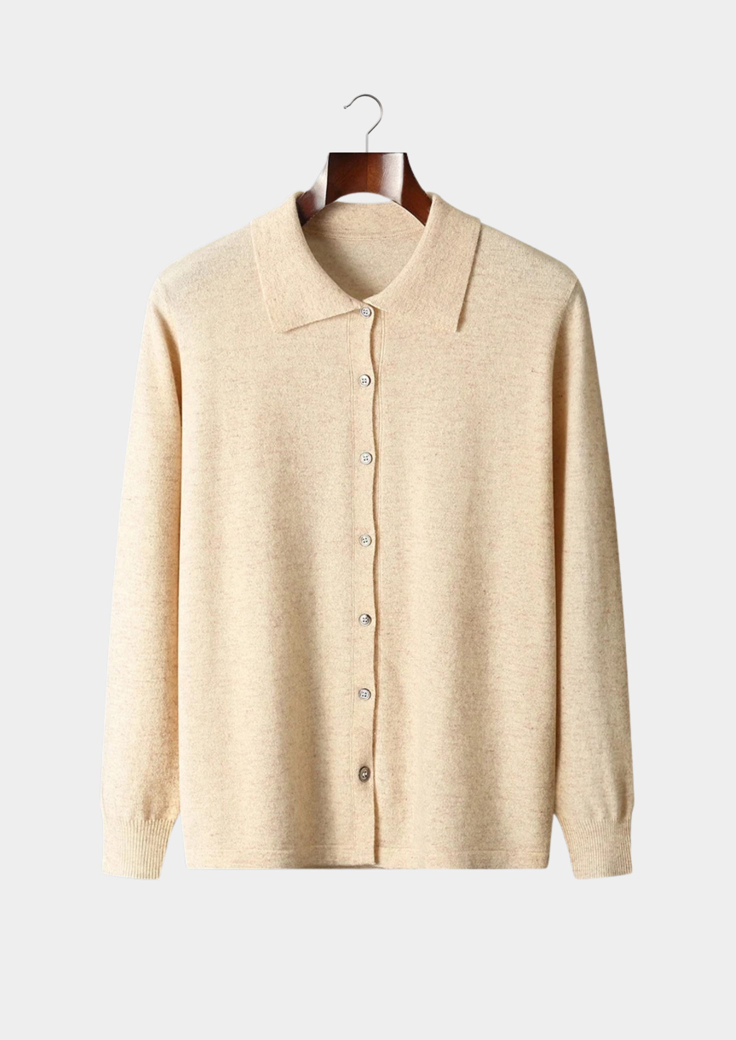 PURE EXTRA-FINE MERINO WOOL POLO CARDIGAN CLOUDWOOL®