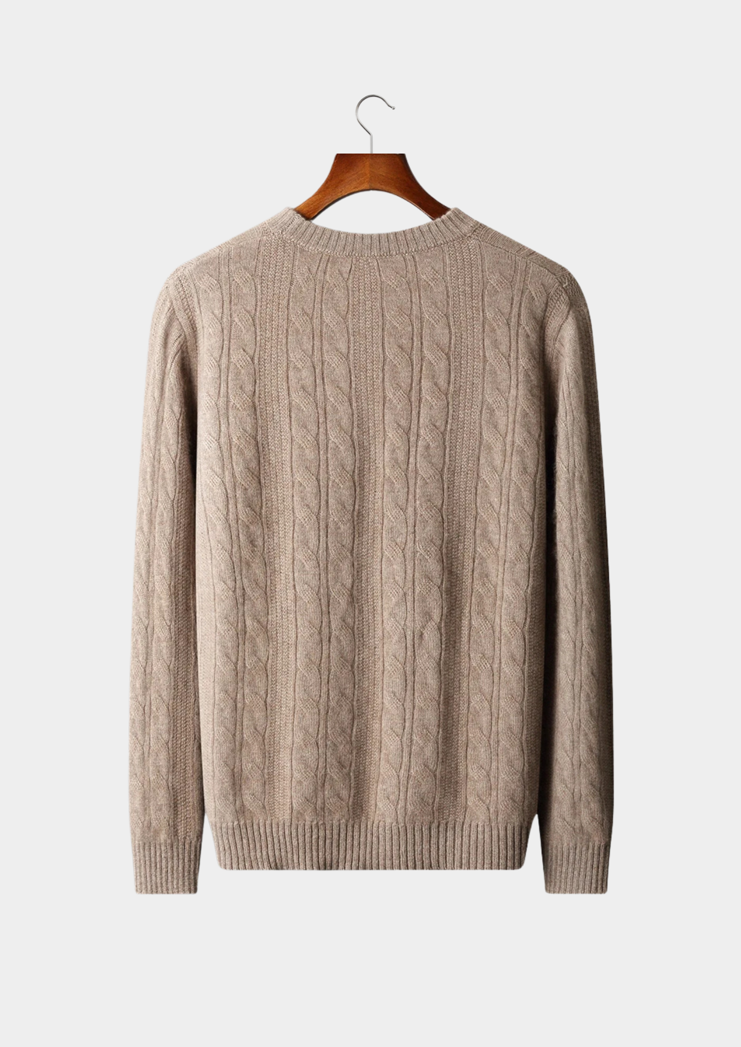 PURE EXTRA-FINE MERINO WOOL CABLE CREWNECK CLOUDWOOL®