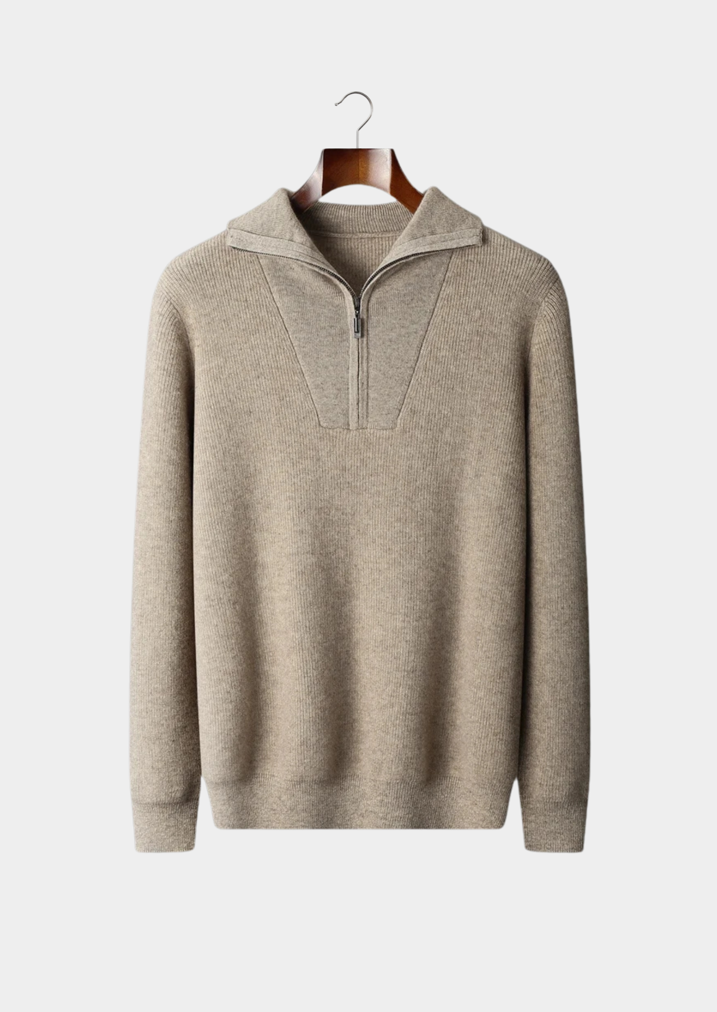 PREMIUM CASHMERE RIBBED HALF-ZIP SWEATER EXCLUSIVE RELEASE