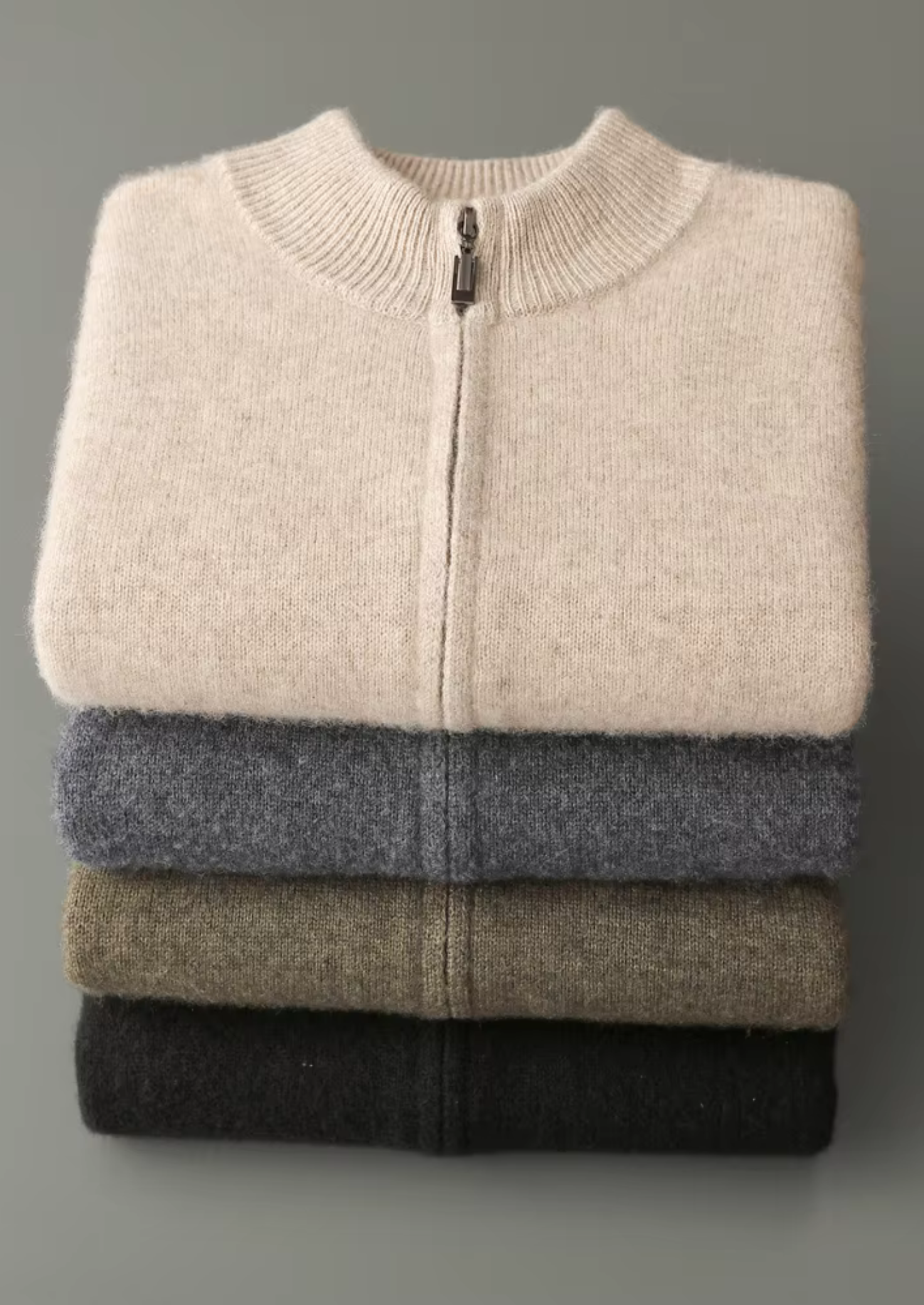 PURE EXTRA-FINE MERINO WOOL ZIPPER CARDIGAN CLOUDWOOL®