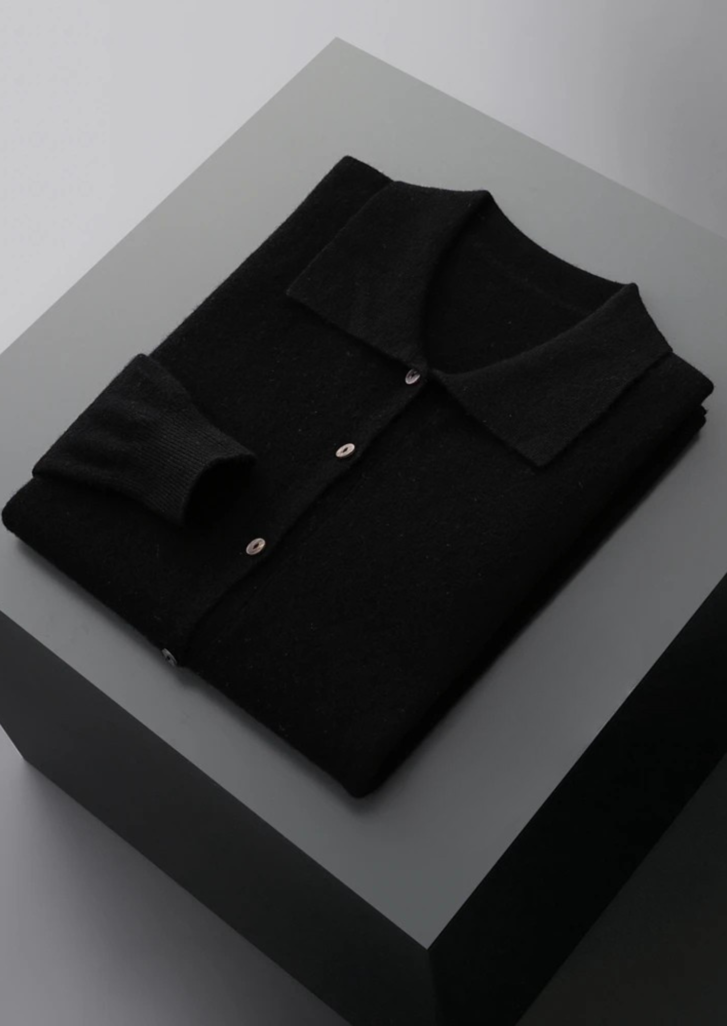 PURE EXTRA-FINE MERINO WOOL POLO CARDIGAN CLOUDWOOL®