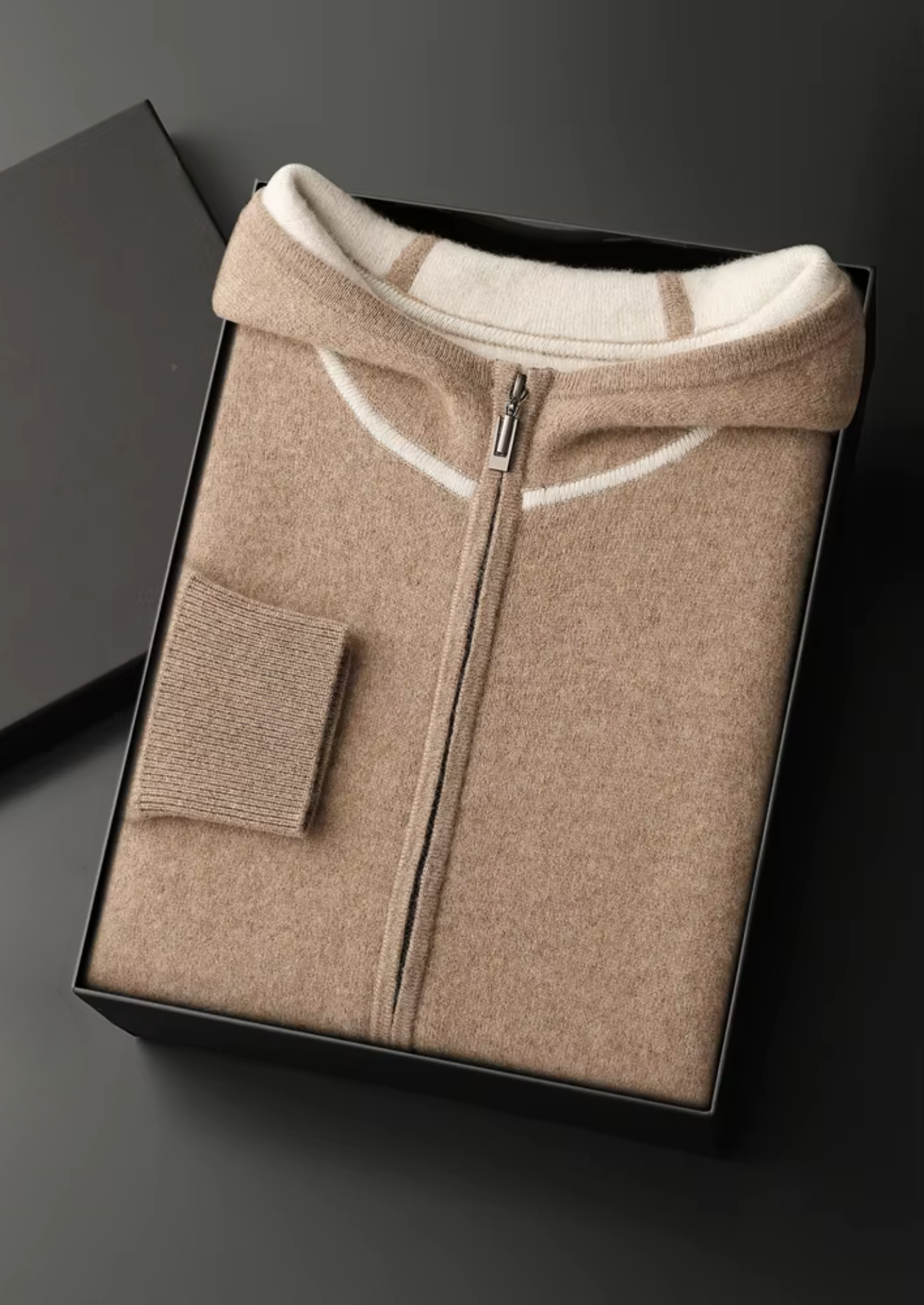 PREMIUM CASHMERE TWO TONE ZIPPER HOODIE EXCLUSIVE RELEASE
