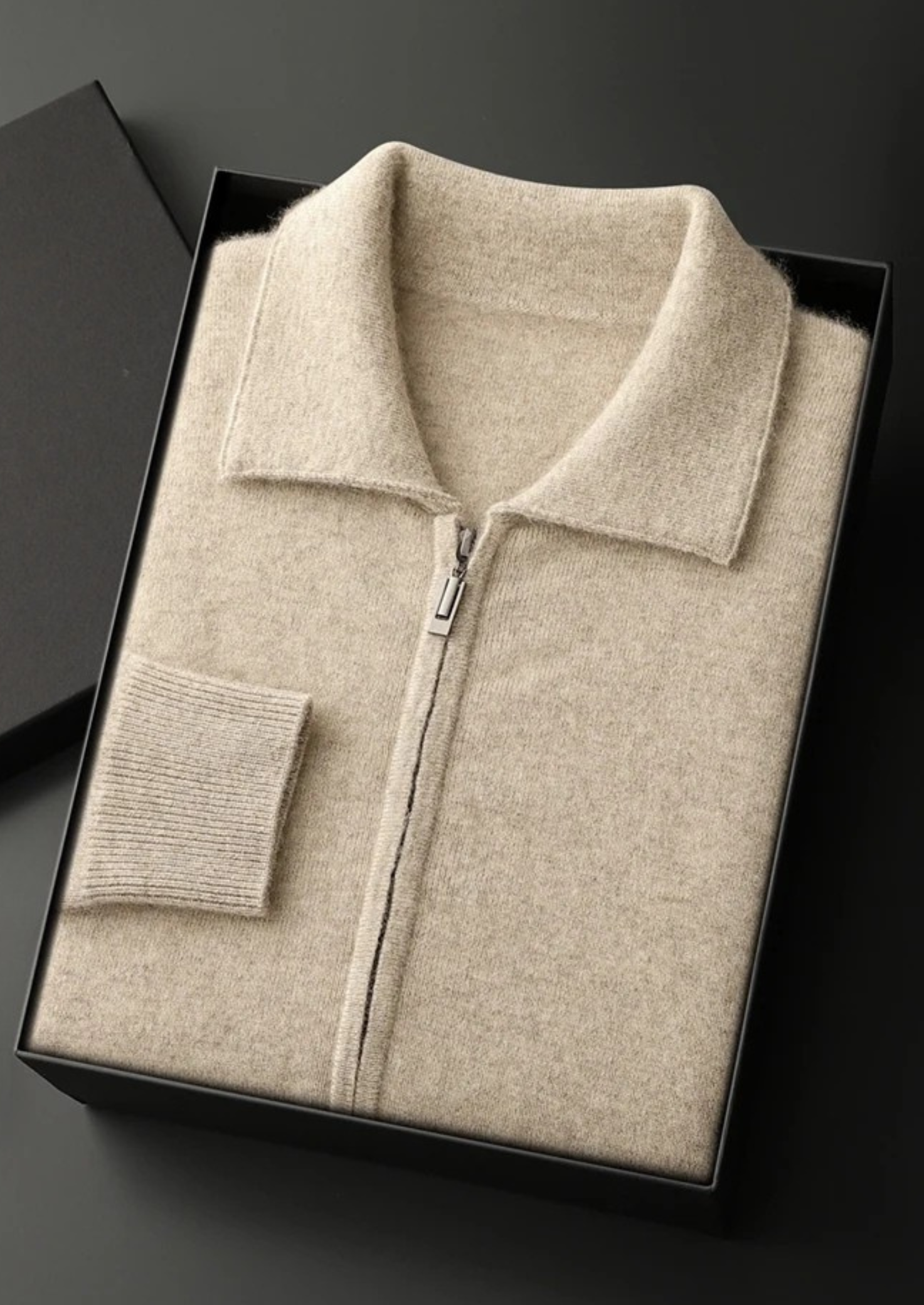 PREMIUM CASHMERE ZIP POLO CARDIGAN EXCLUSIVE RELEASE