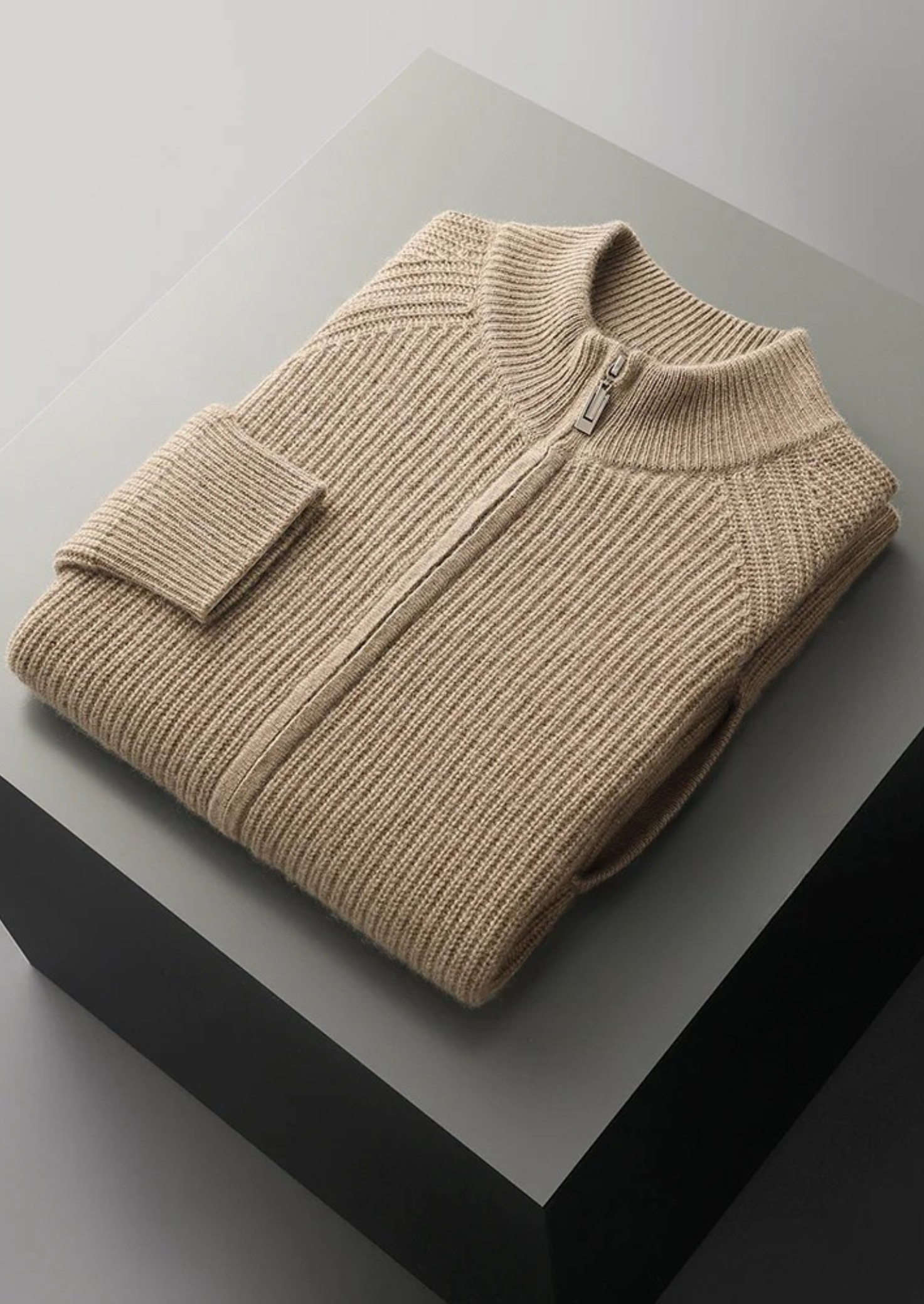 PREMIUM CASHMERE RIBBED CARDIGAN EXCLUSIVE RELEASE