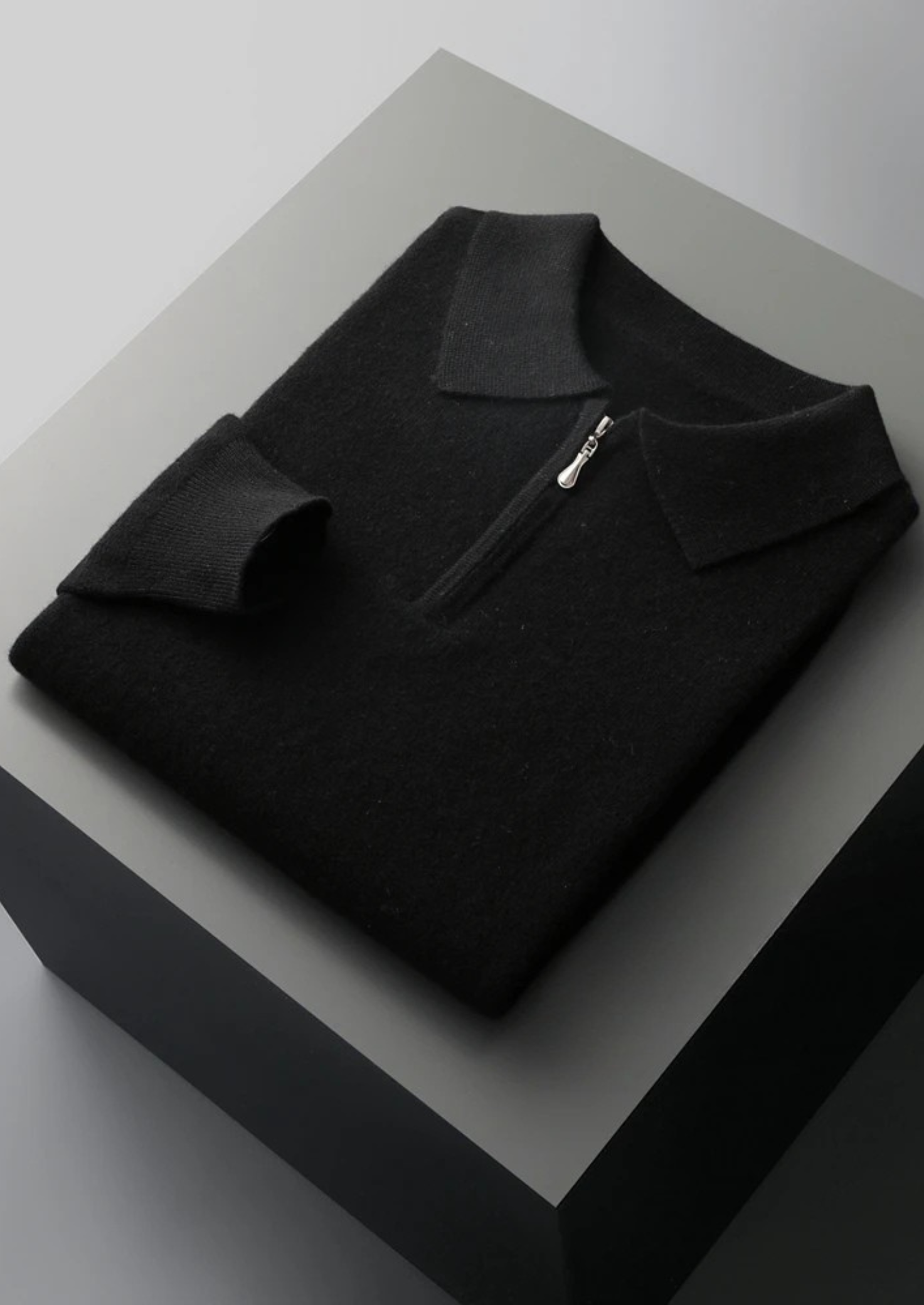 PURE EXTRA-FINE MERINO WOOL HALF ZIP POLO CLOUDWOOL®