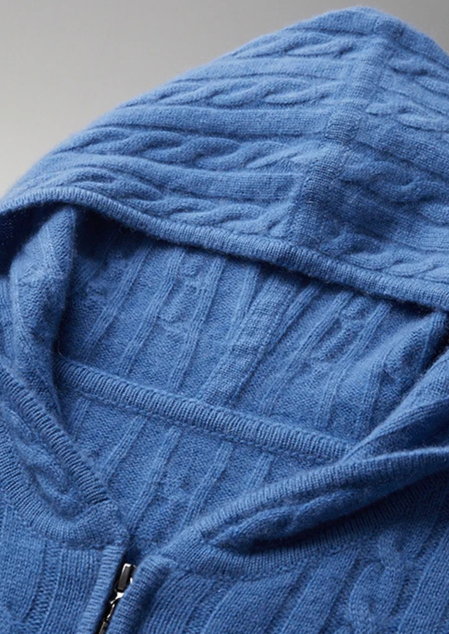 PREMIUM CASHMERE CABLE KNIT ZIPPER HOODIE EXCLUSIVE RELEASE