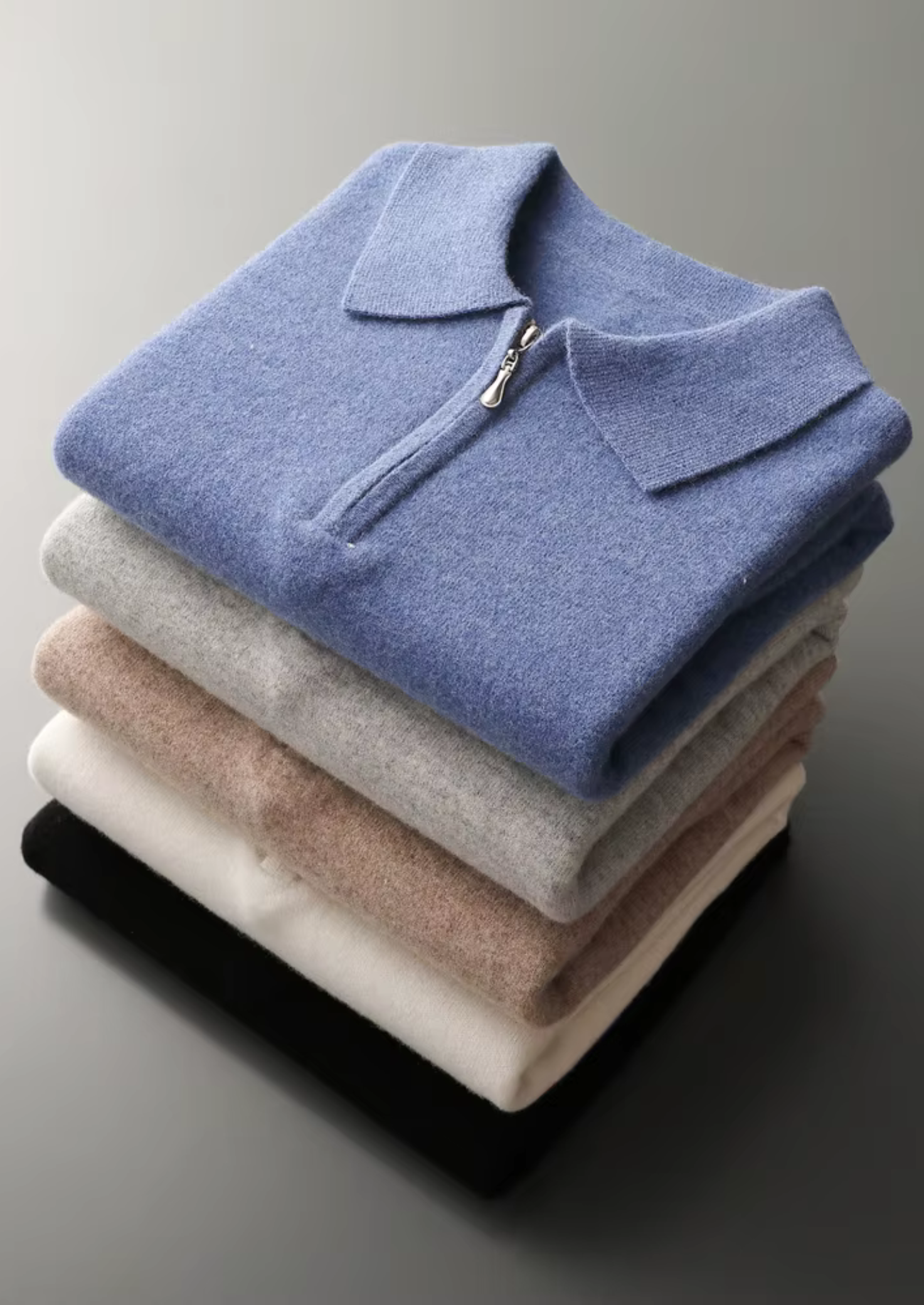 PURE EXTRA-FINE MERINO WOOL HALF ZIP POLO CLOUDWOOL®