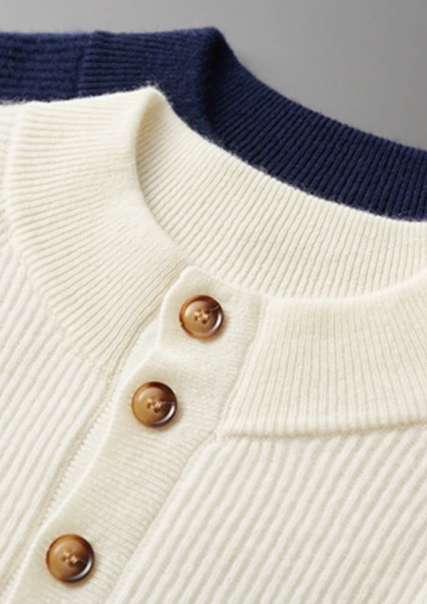 PREMIUM CASHMERE CLASSIC RIBBED HENLEY SWEATER EXCLUSIVE RELEASE