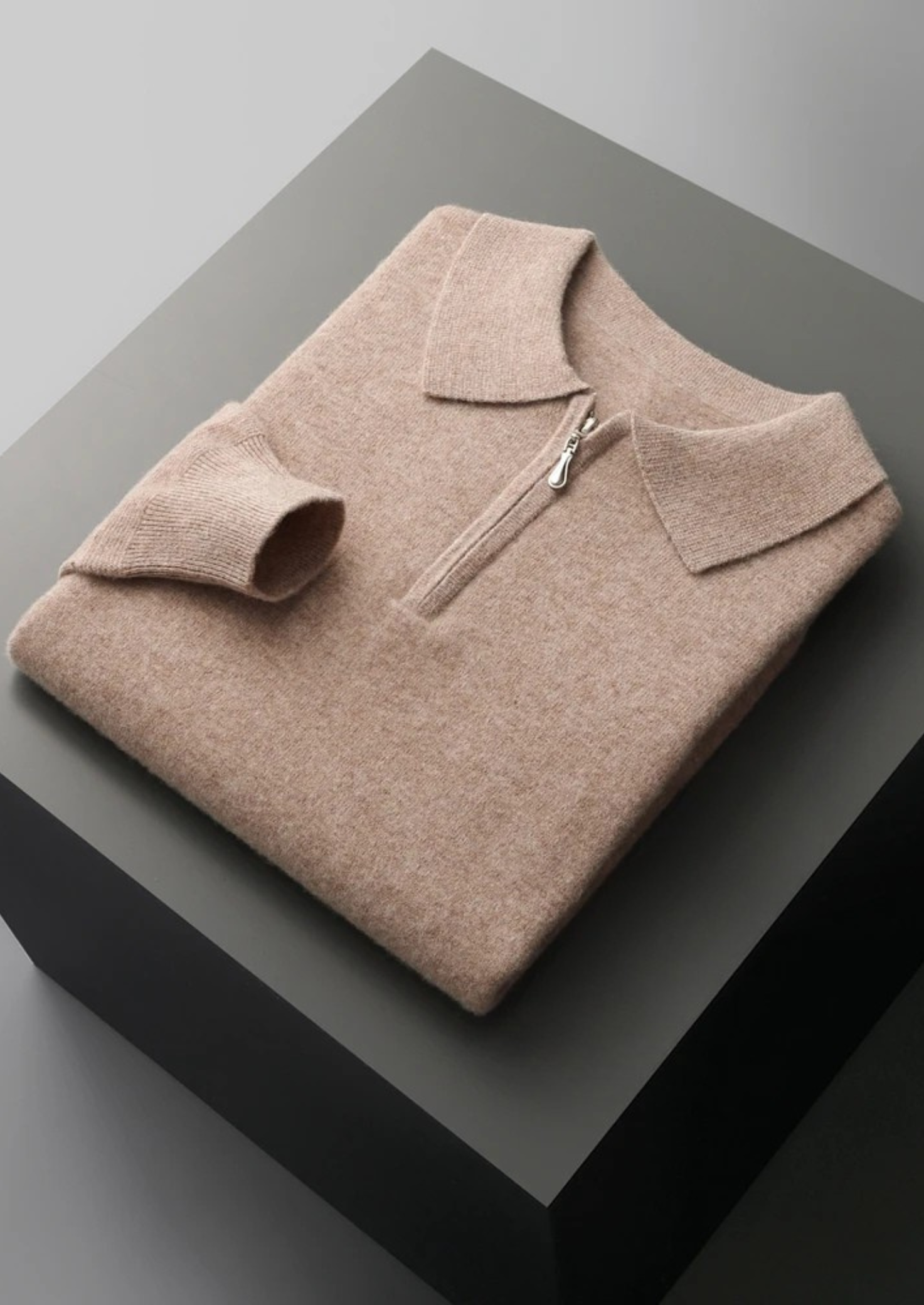 PURE EXTRA-FINE MERINO WOOL HALF ZIP POLO CLOUDWOOL®