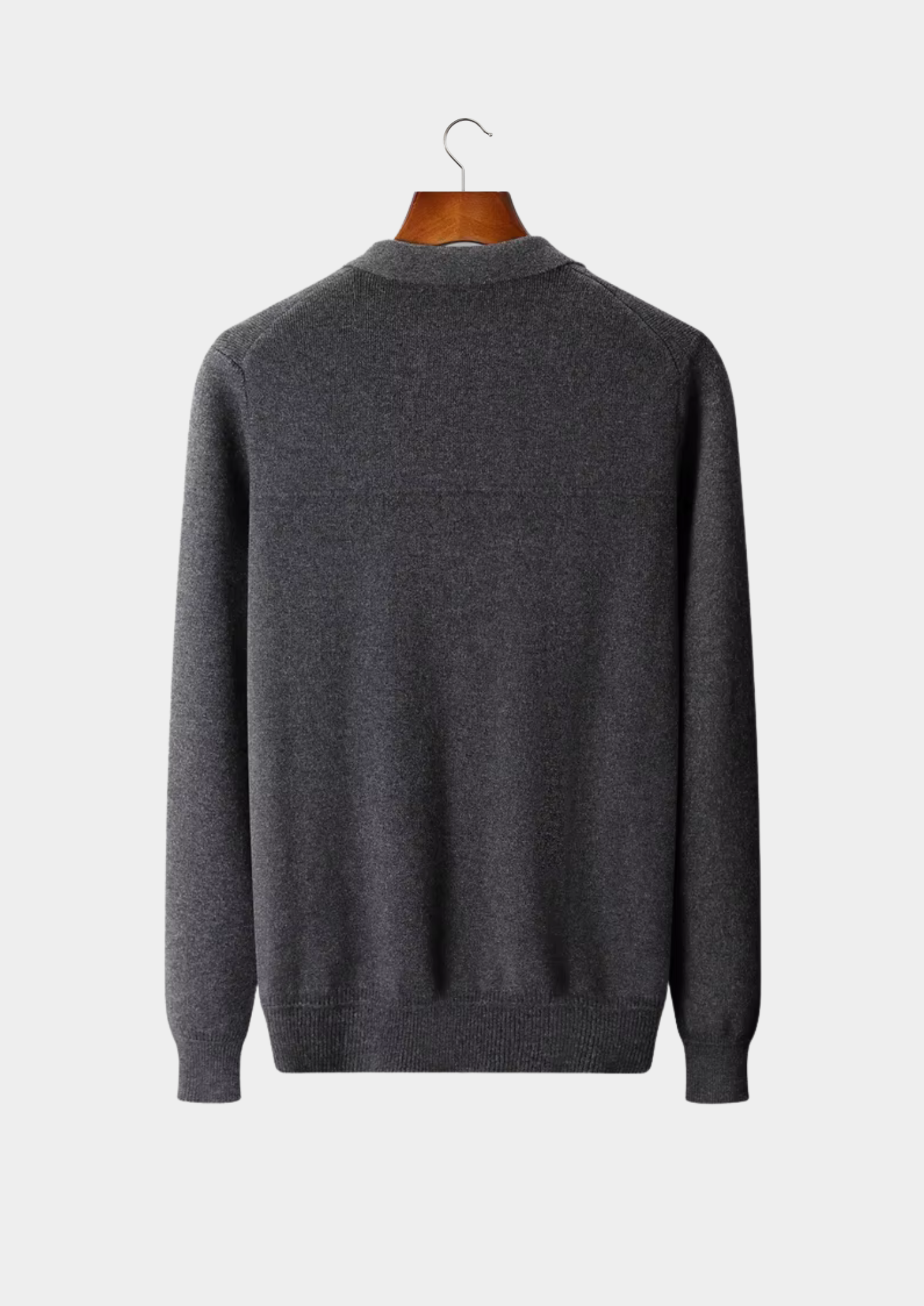 PURE EXTRA-FINE MERINO WOOL RIBBED POLO CARDIGAN CLOUDWOOL®