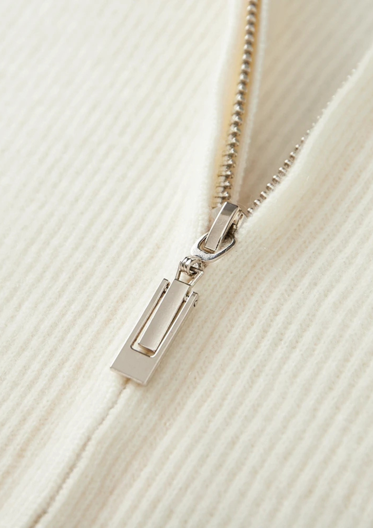 PURE EXTRA-FINE MERINO WOOL RIBBED ZIPPER CARDIGAN CLOUDWOOL®