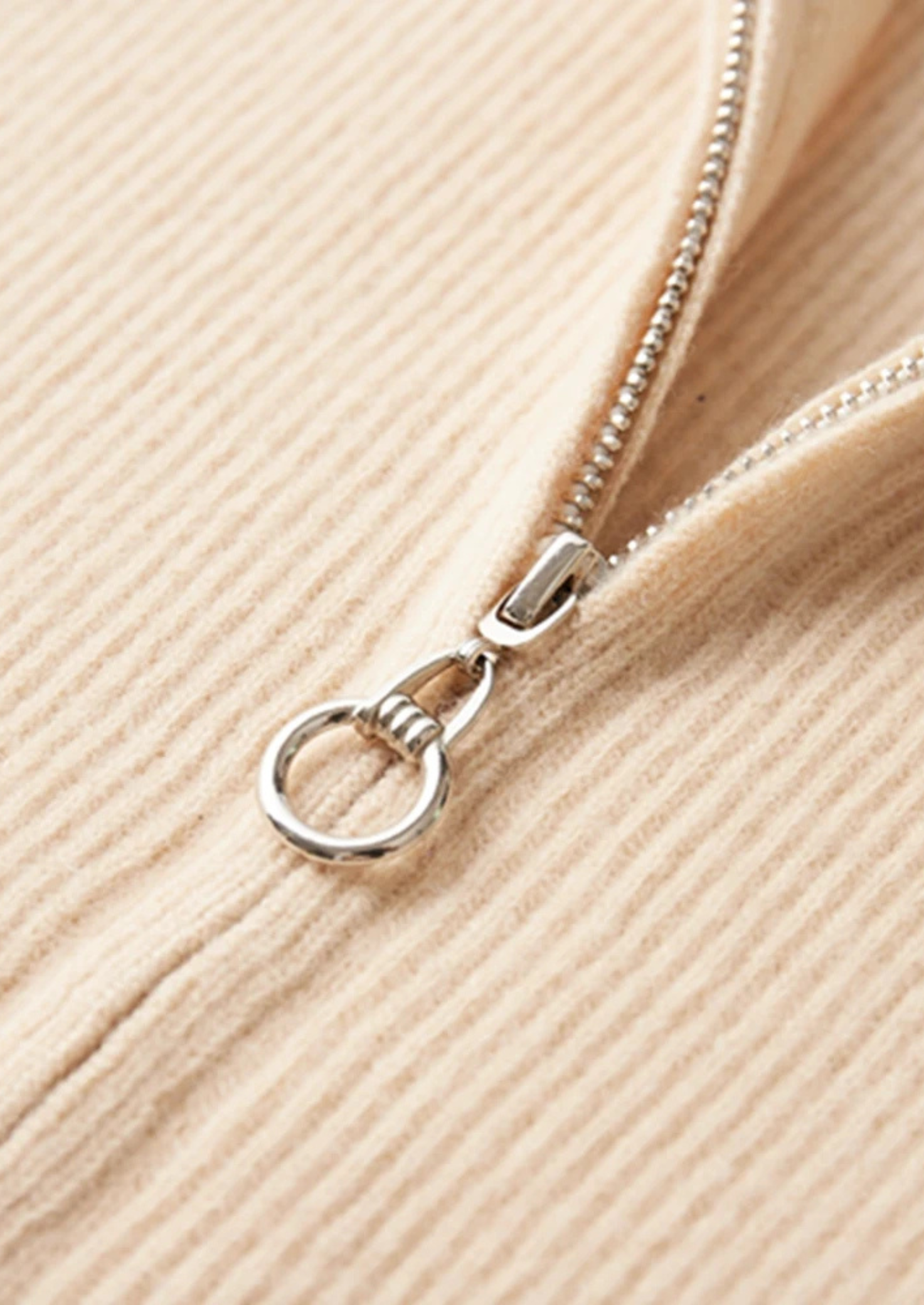 PURE EXTRA-FINE MERINO WOOL RIBBED ZIP CARDIGAN CLOUDWOOL®