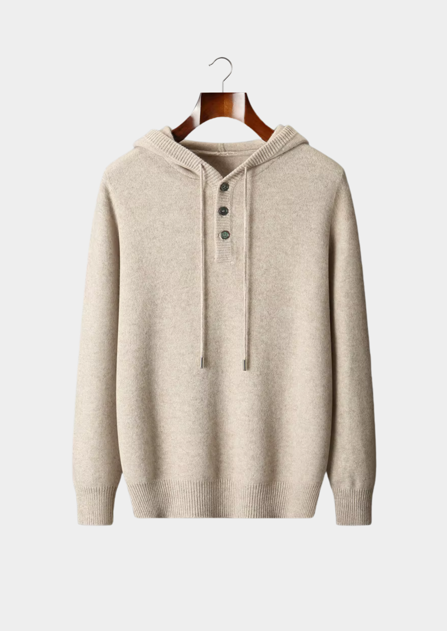 PURE EXTRA-FINE MERINO WOOL BUTTON HOODIE CLOUDWOOL®