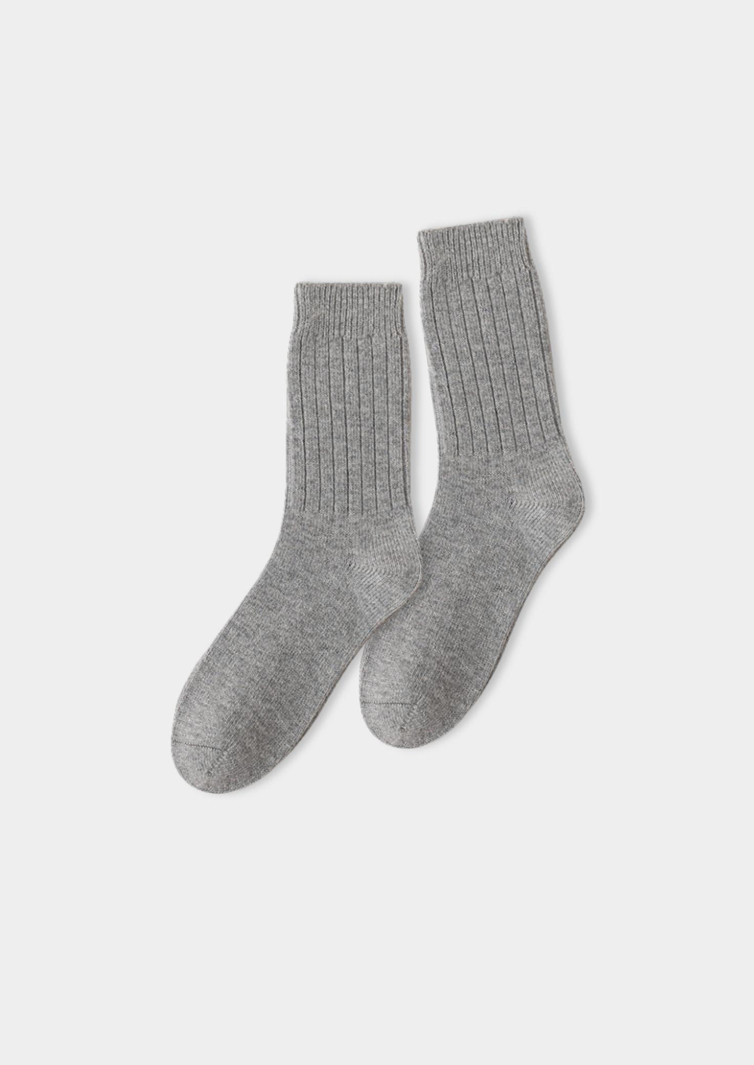 LIGHT GRAY ULTRA-SOFT RIBBED MERINO WOOL SOCKS CLOUDWOOL®
