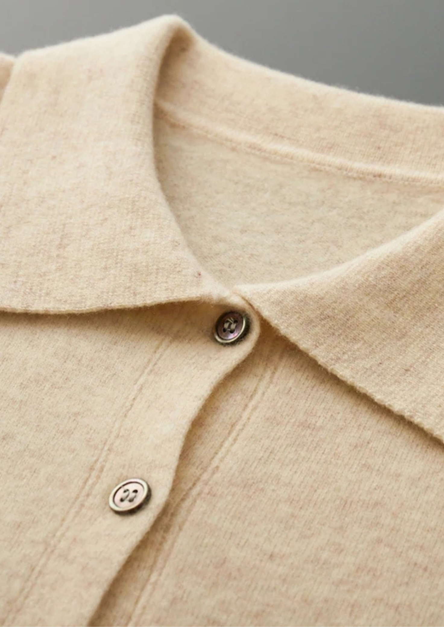 PURE EXTRA-FINE MERINO WOOL POLO CARDIGAN CLOUDWOOL®