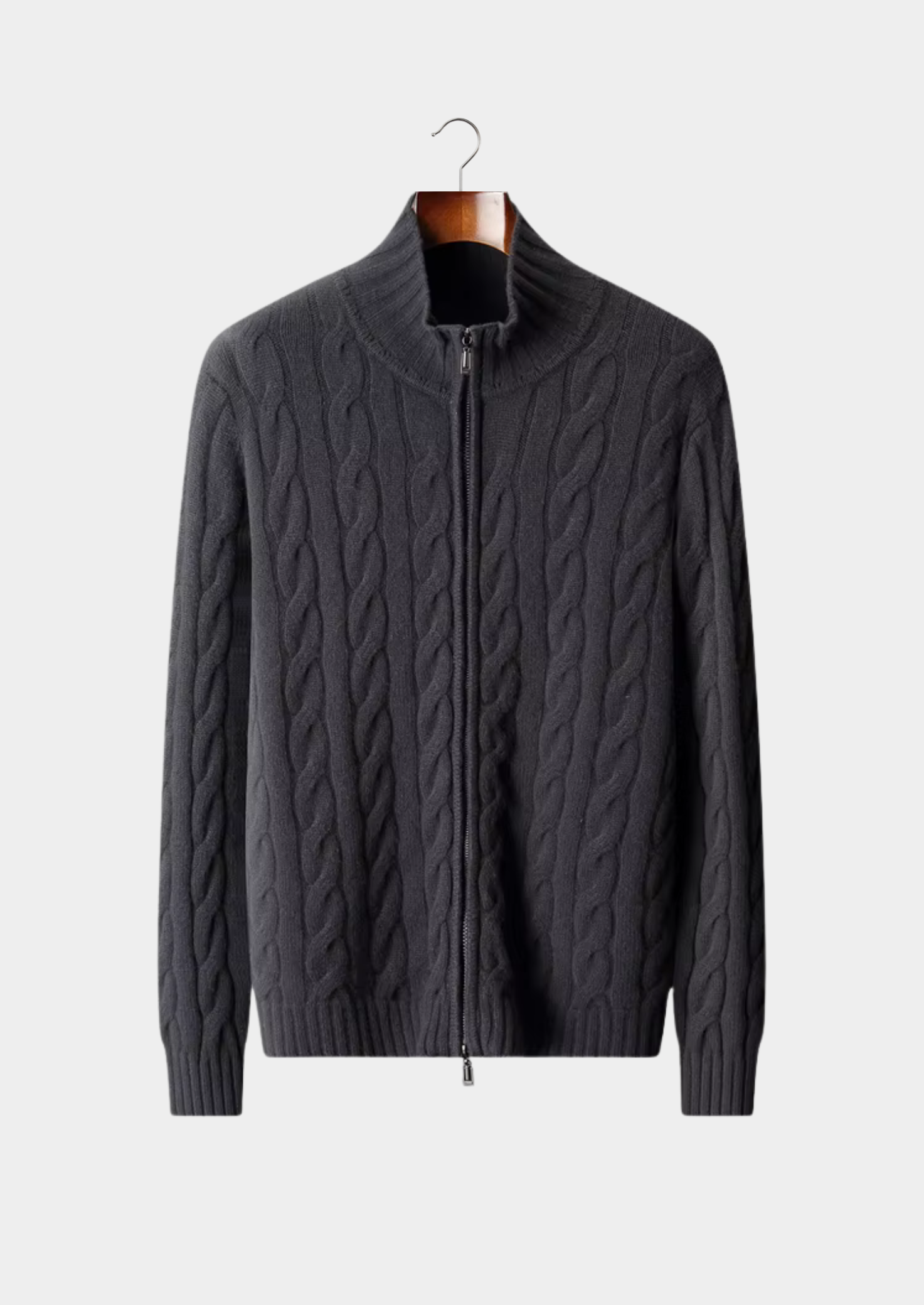PURE EXTRA-FINE MERINO WOOL DUAL-ZIP CABLE CARDIGAN CLOUDWOOL®