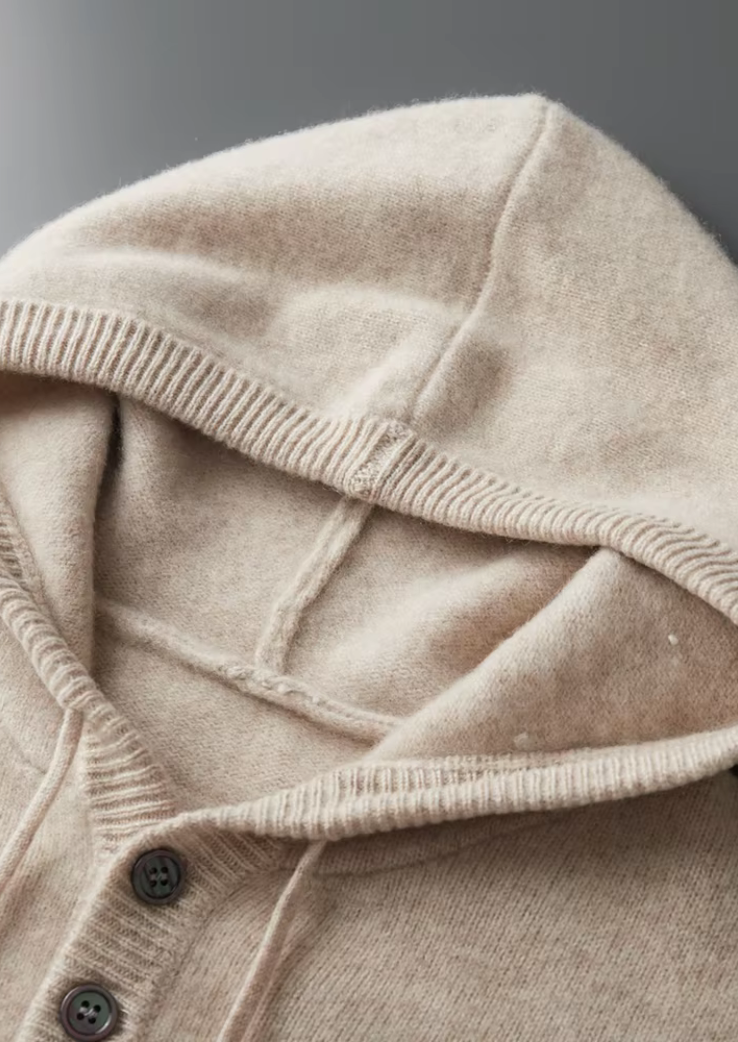 PURE EXTRA-FINE MERINO WOOL BUTTON HOODIE CLOUDWOOL®