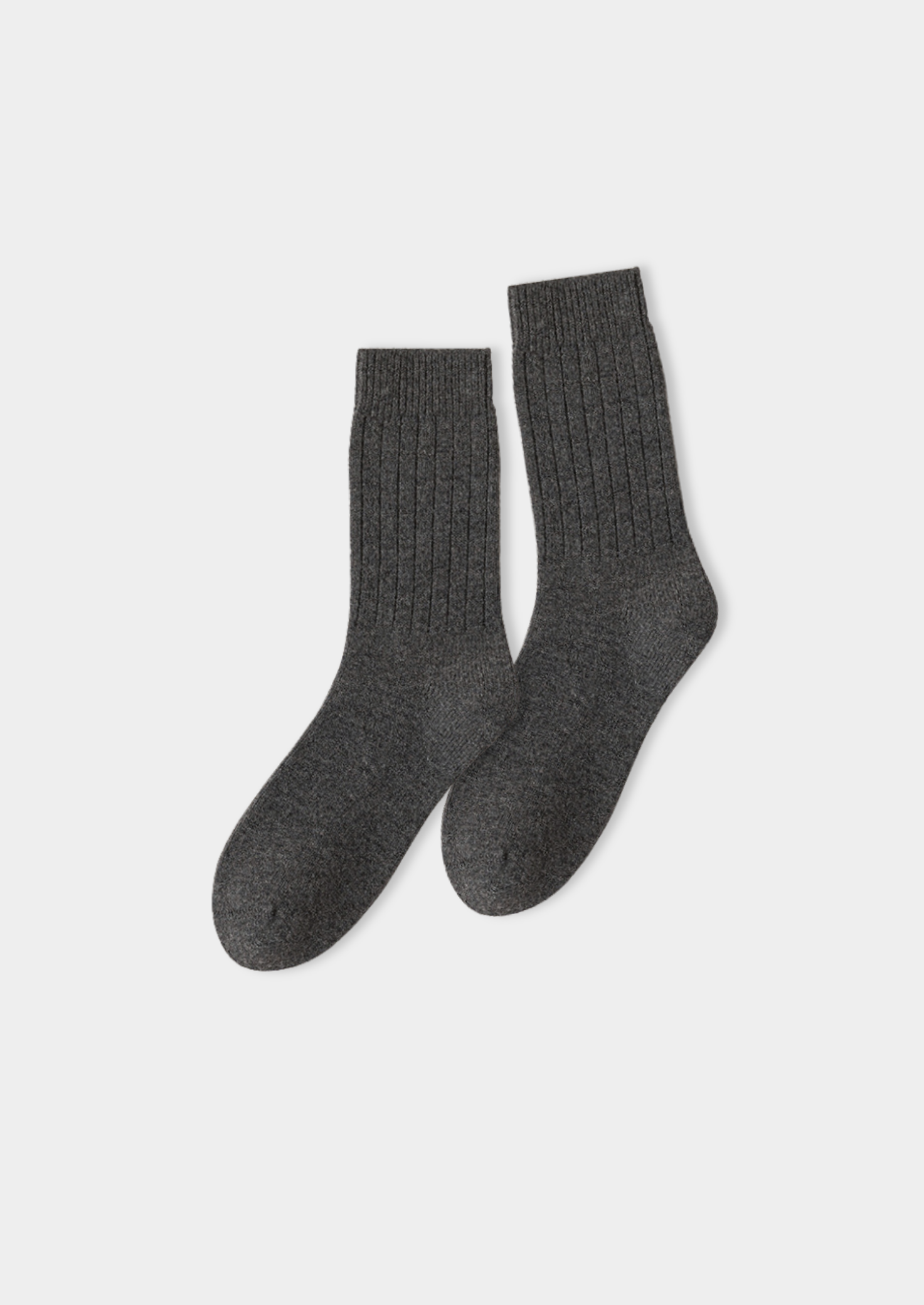 DARK GRAY ULTRA-SOFT RIBBED MERINO WOOL SOCKS CLOUDWOOL®