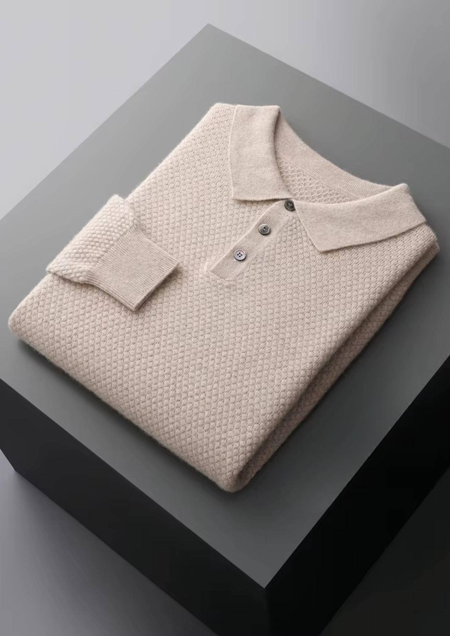 PREMIUM CASHMERE TEXTURED SWEATER POLO EXCLUSIVE RELEASE