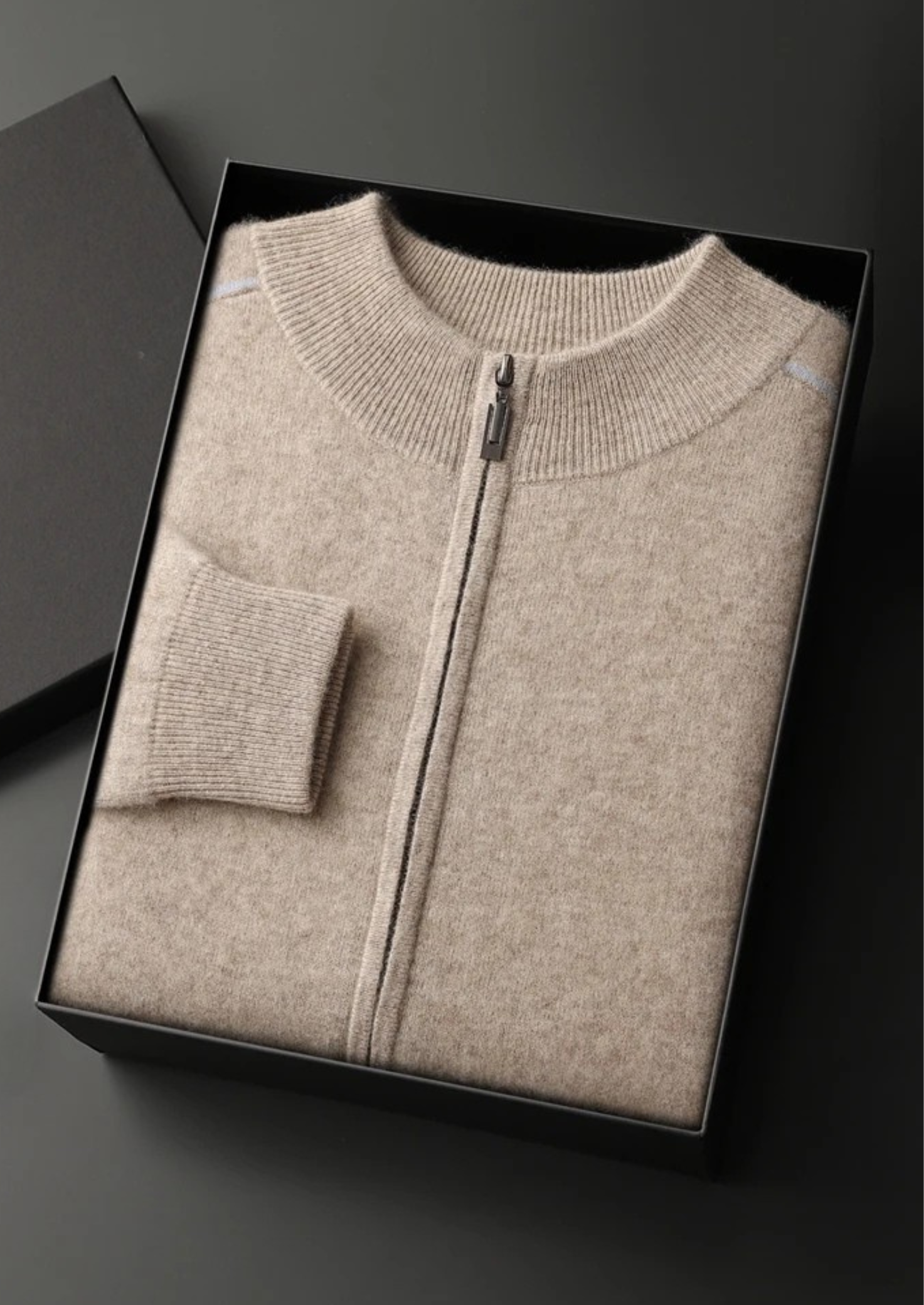 PREMIUM CASHMERE TWO TONE ZIP CARDIGAN EXCLUSIVE RELEASE