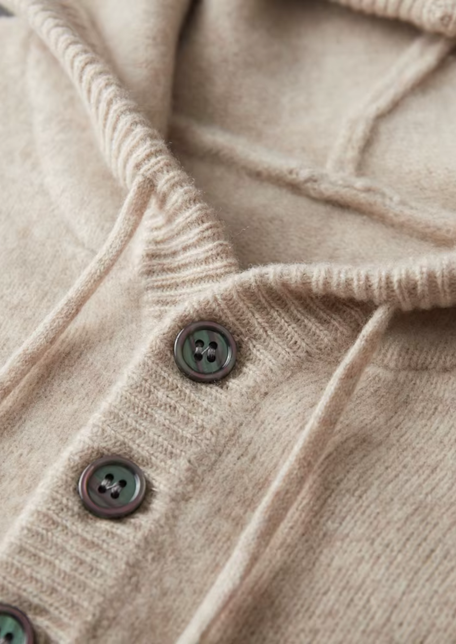PURE EXTRA-FINE MERINO WOOL BUTTON HOODIE CLOUDWOOL®
