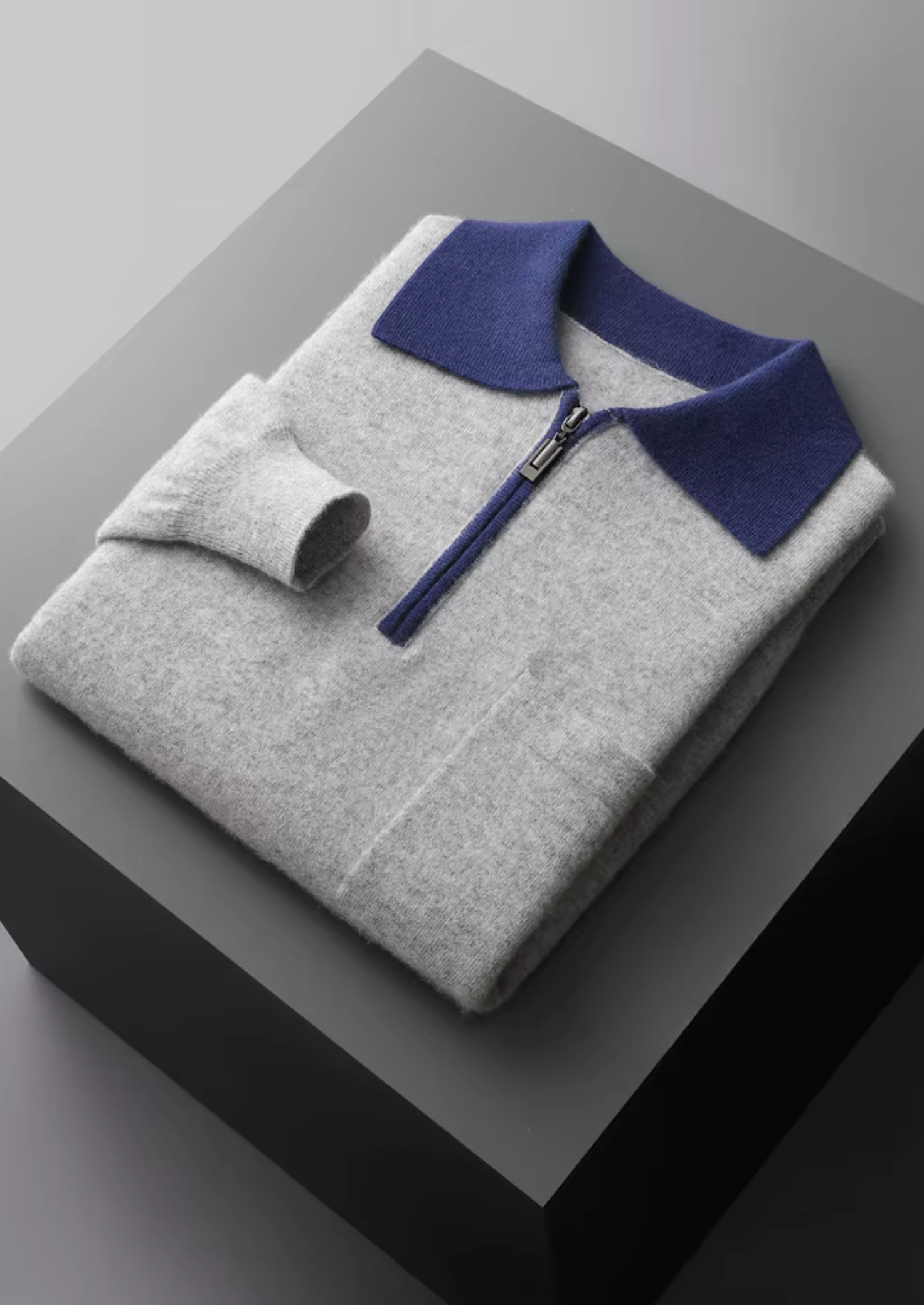 PREMIUM CASHMERE TWO TONE ZIPPER POLO EXCLUSIVE RELEASE