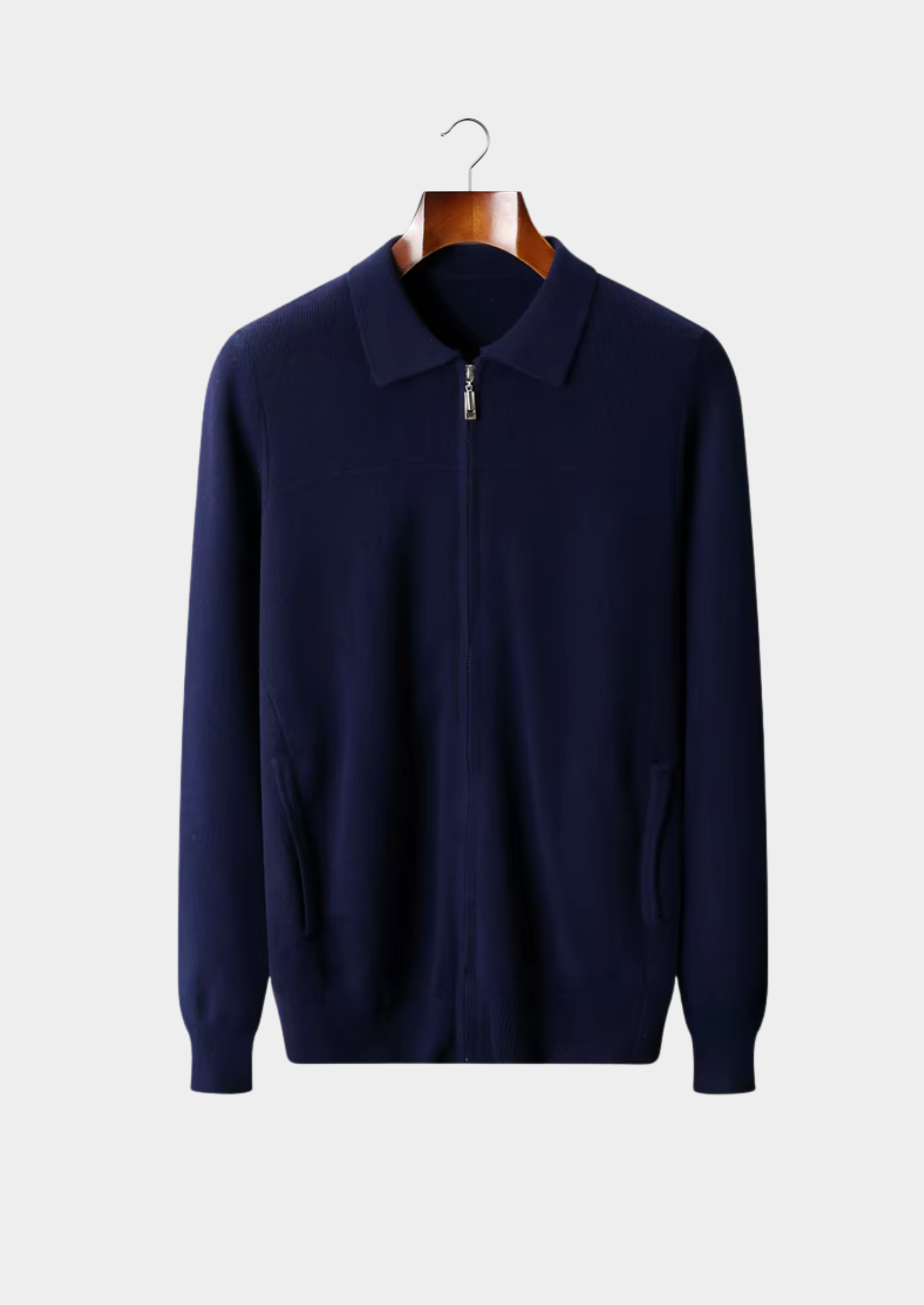 PURE EXTRA-FINE MERINO WOOL RIBBED POLO CARDIGAN CLOUDWOOL®