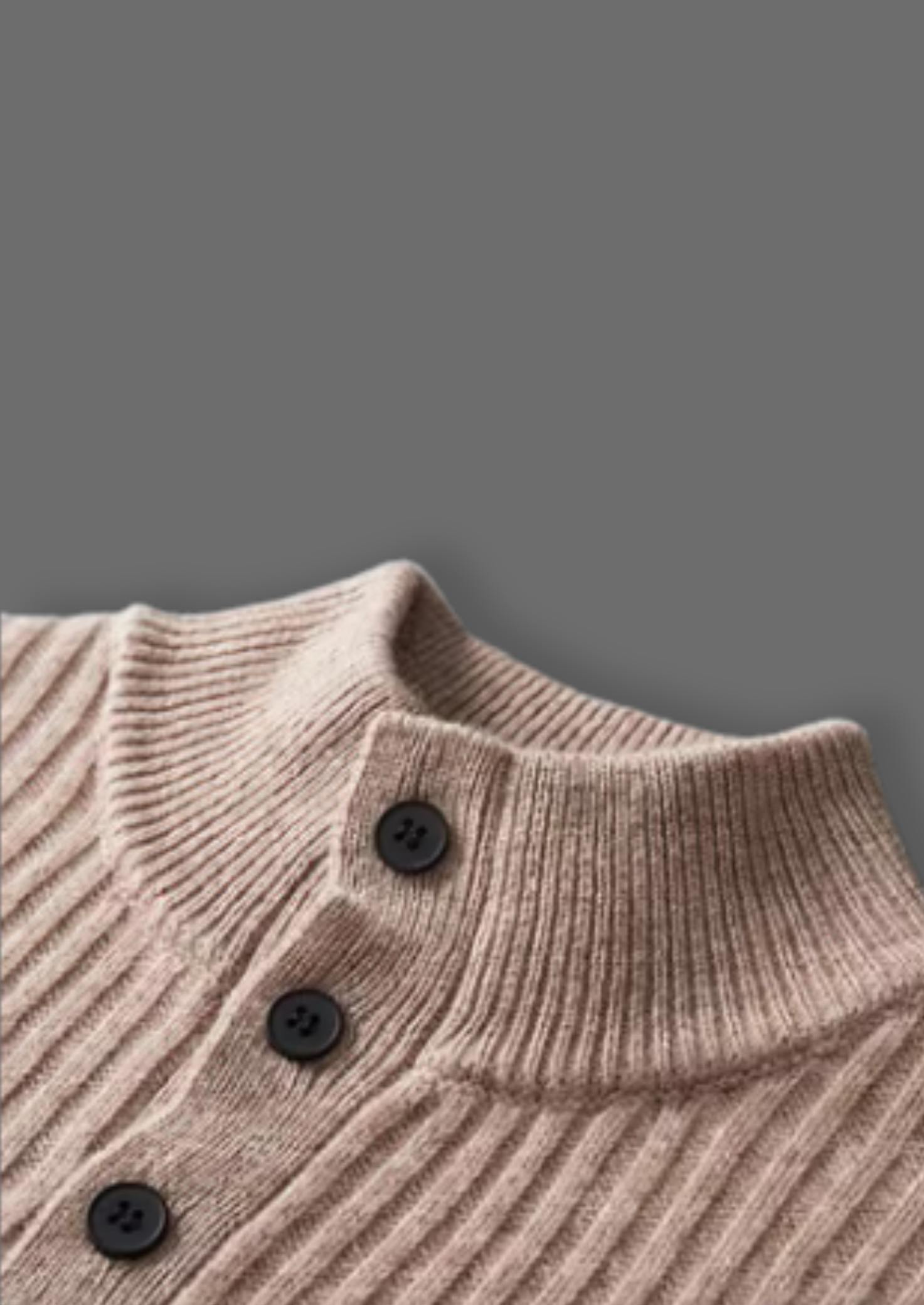 PURE EXTRA-FINE MERINO WOOL RIBBED HENLEY SWEATER CLOUDWOOL®