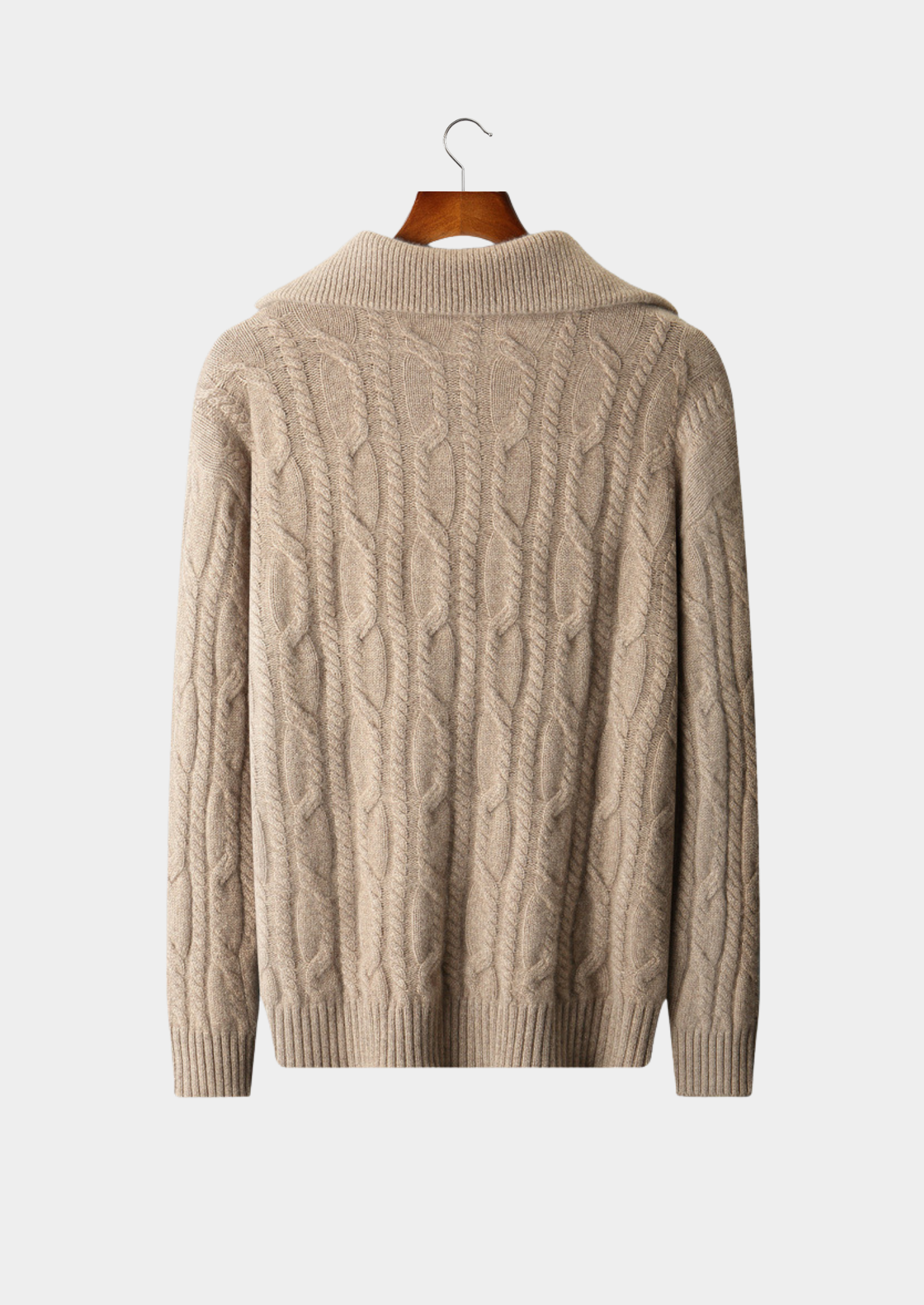 PURE CASHMERE CABLE HALF ZIP SWEATER EXCLUSIVE RELEASE
