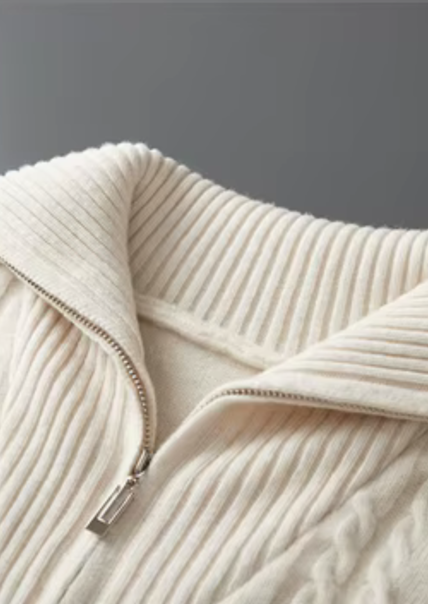 PURE EXTRA-FINE MERINO WOOL STRIPED HALF-ZIP SWEATER CLOUDWOOL®