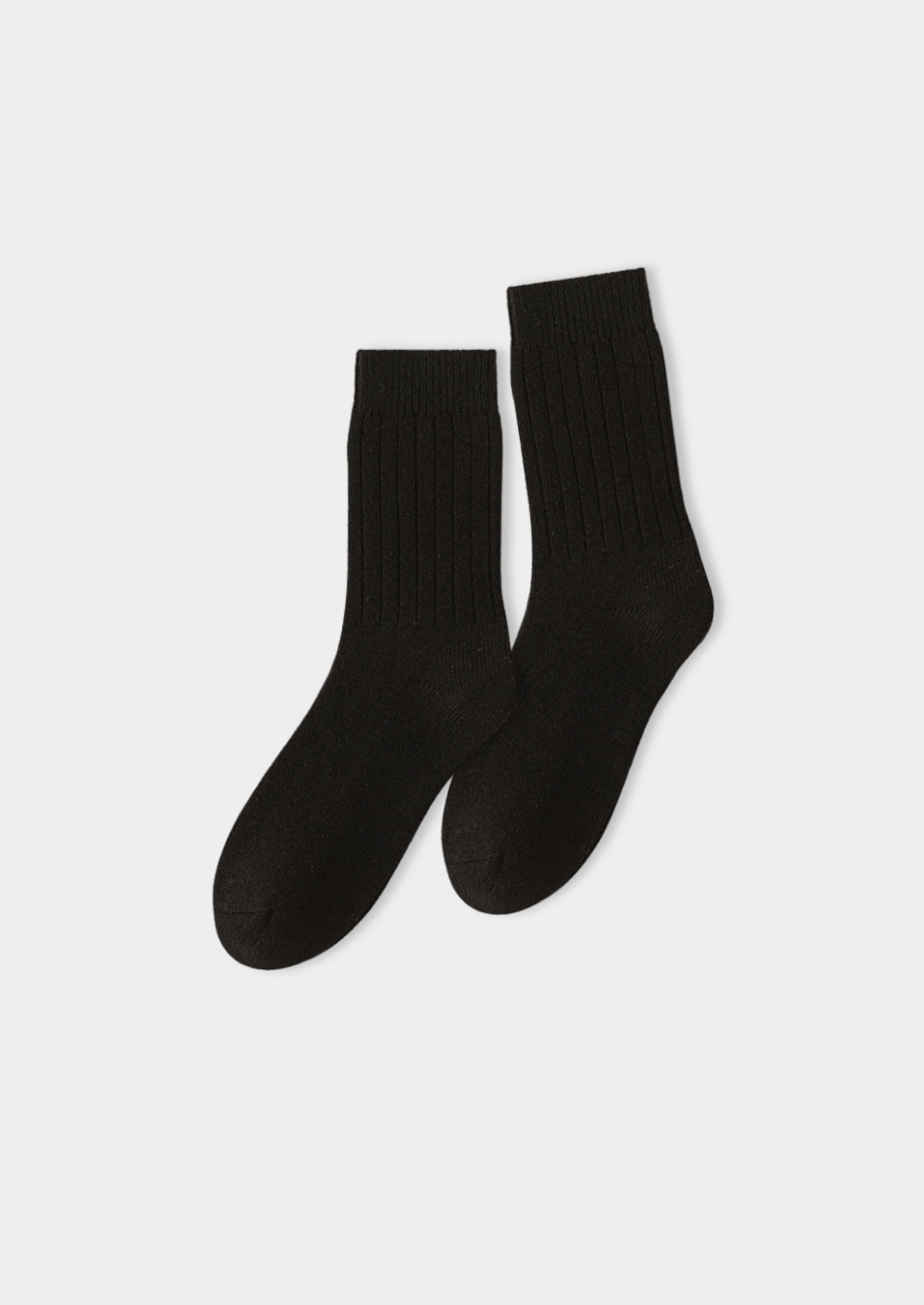 BLACK ULTRA-SOFT RIBBED MERINO WOOL SOCKS CLOUDWOOL®