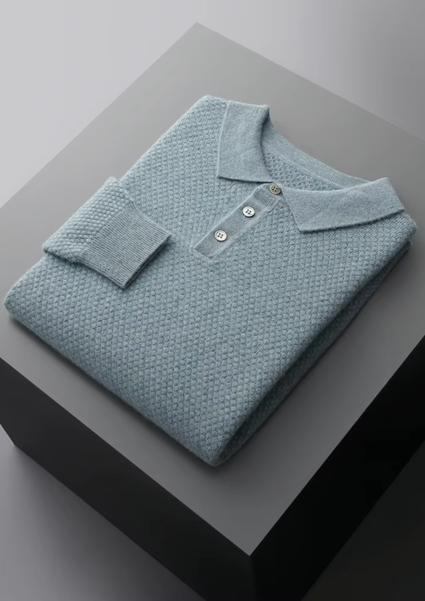 PREMIUM CASHMERE TEXTURED SWEATER POLO EXCLUSIVE RELEASE