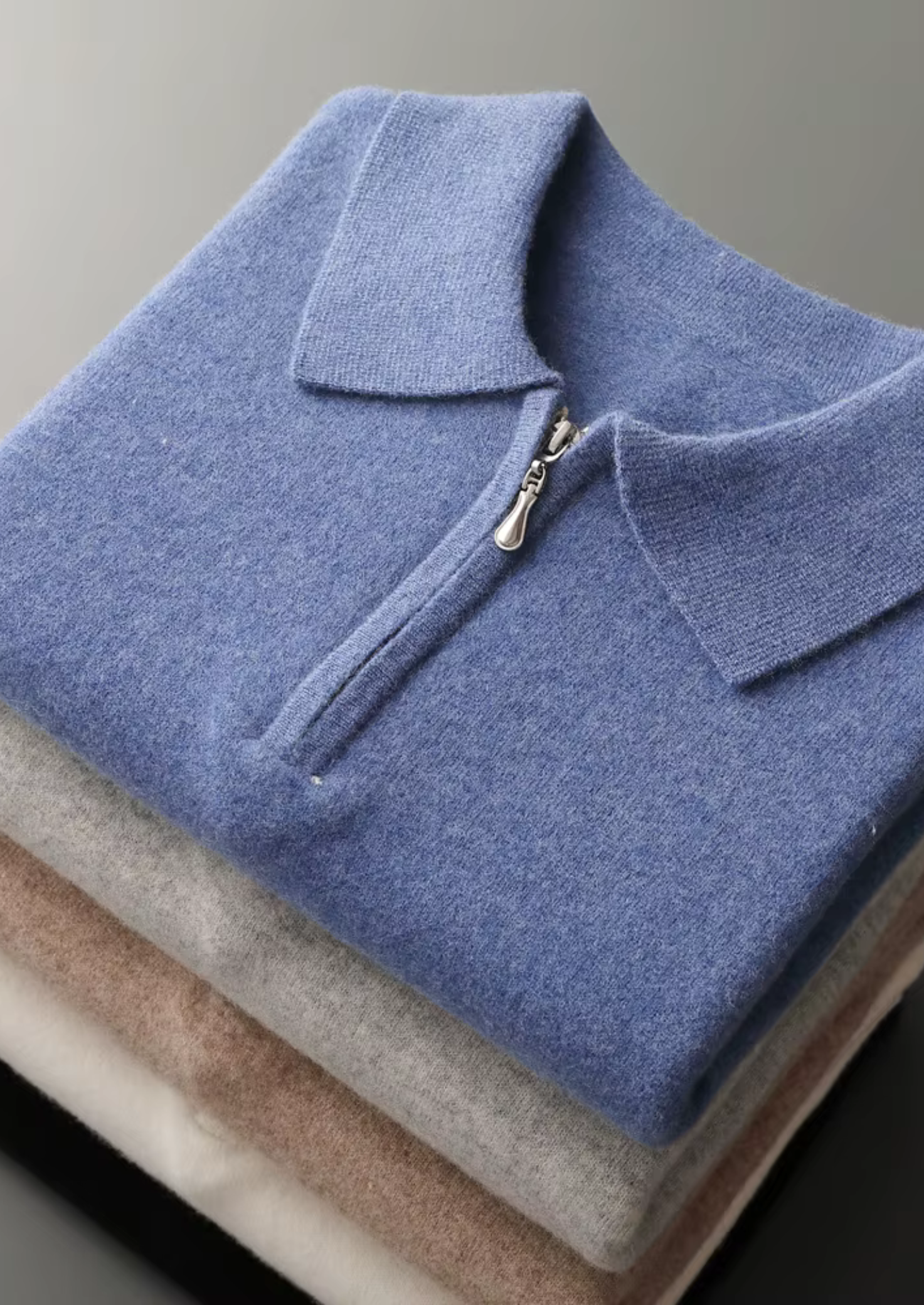 PURE EXTRA-FINE MERINO WOOL HALF ZIP POLO CLOUDWOOL®