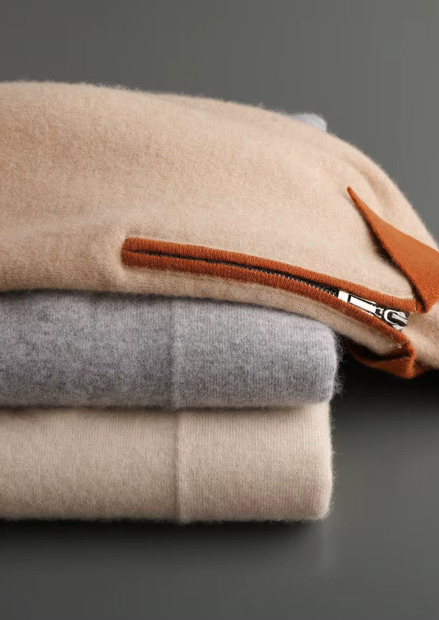 PREMIUM CASHMERE TWO TONE ZIPPER POLO EXCLUSIVE RELEASE