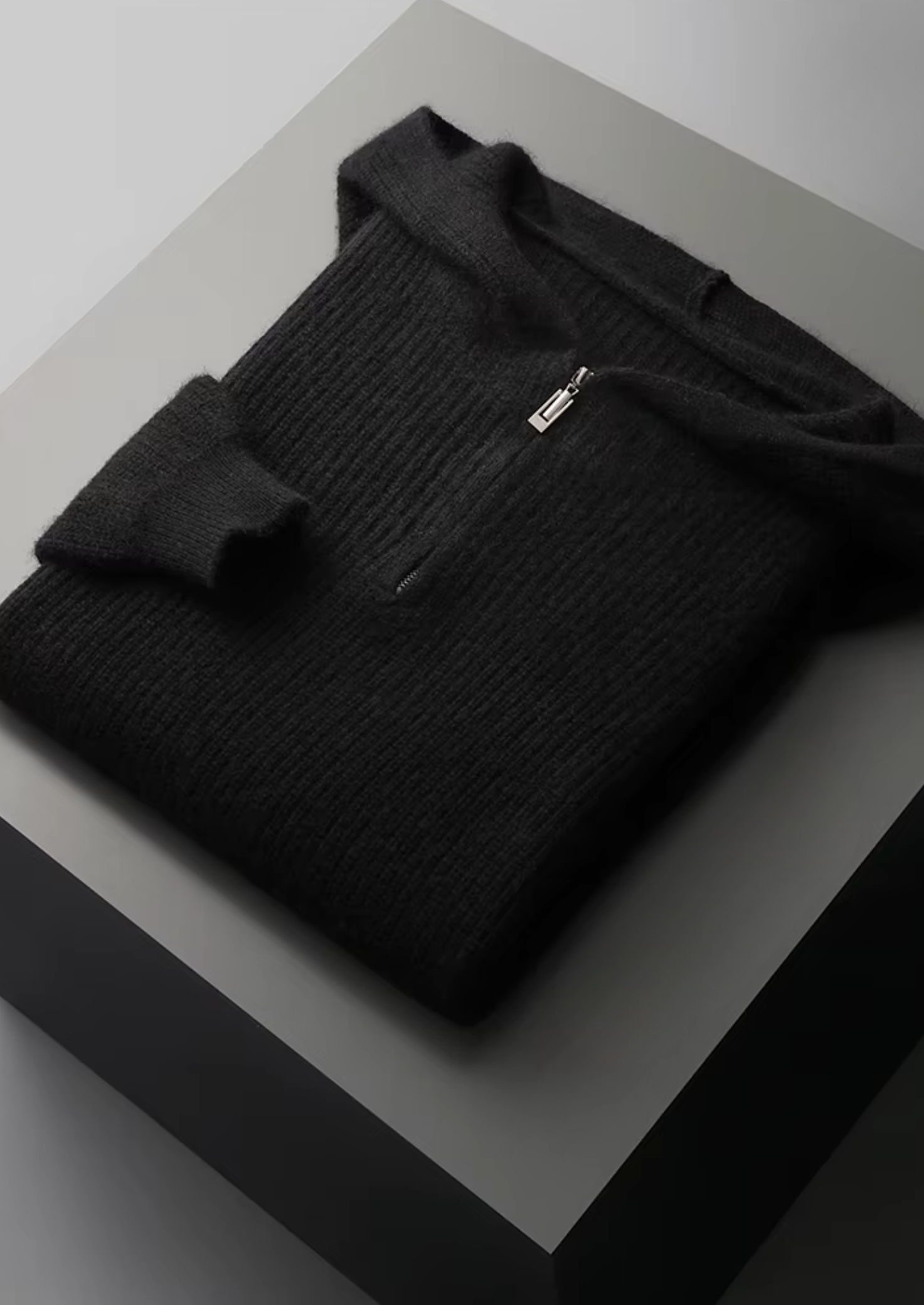 PURE EXTRA-FINE MERINO WOOL HALF ZIPPER HOODIE CLOUDWOOL®