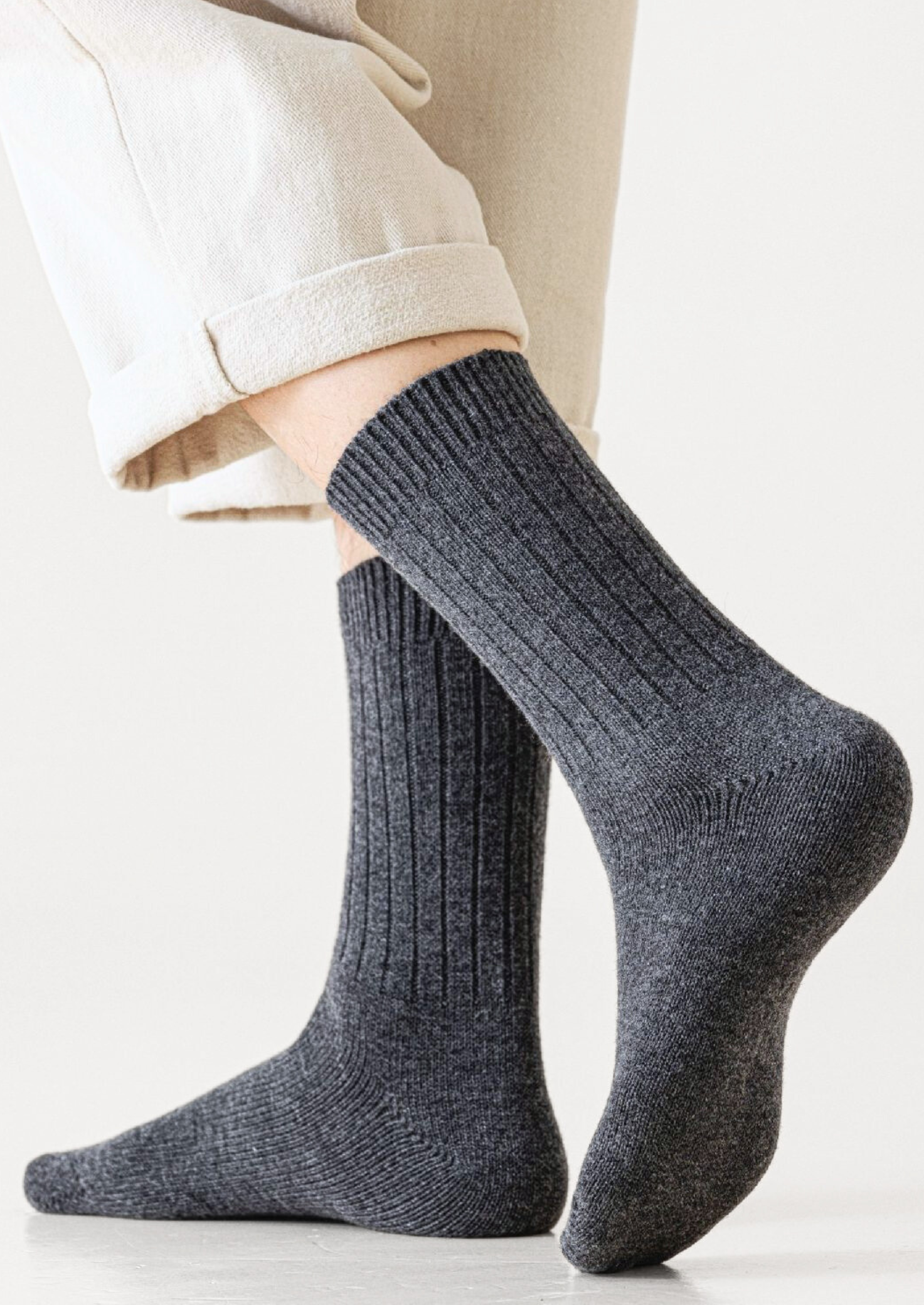 COFFEE ULTRA-SOFT RIBBED MERINO WOOL SOCKS CLOUDWOOL®