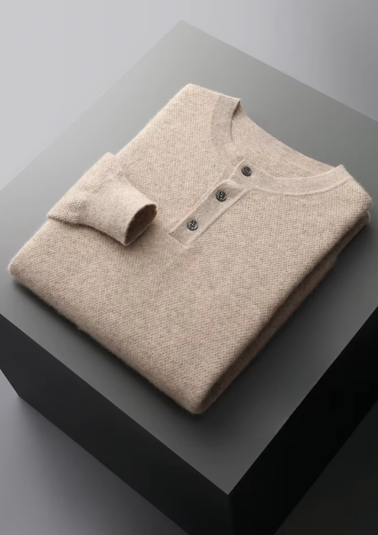 PREMIUM CASHMERE CLASSIC HENLEY SWEATER EXCLUSIVE RELEASE