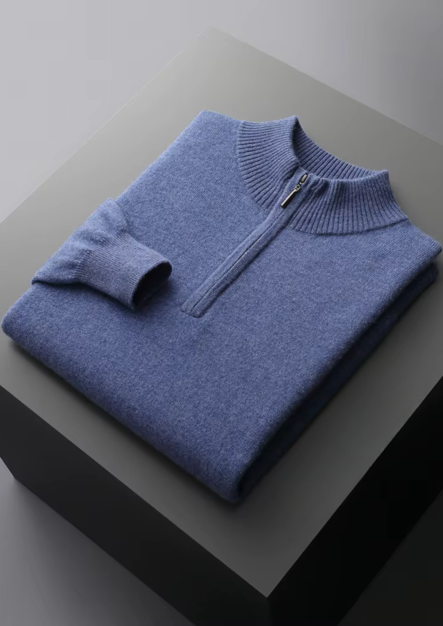 PURE EXTRA-FINE MERINO WOOL HALF ZIP SWEATER CLOUDWOOL®