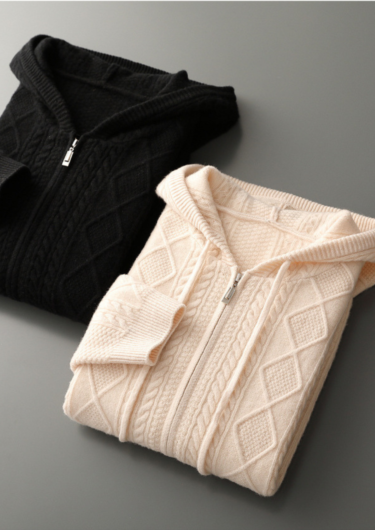 PURE EXTRA-FINE MERINO WOOL WINTERTIME ZIPPER HOODIE CLOUDWOOL®