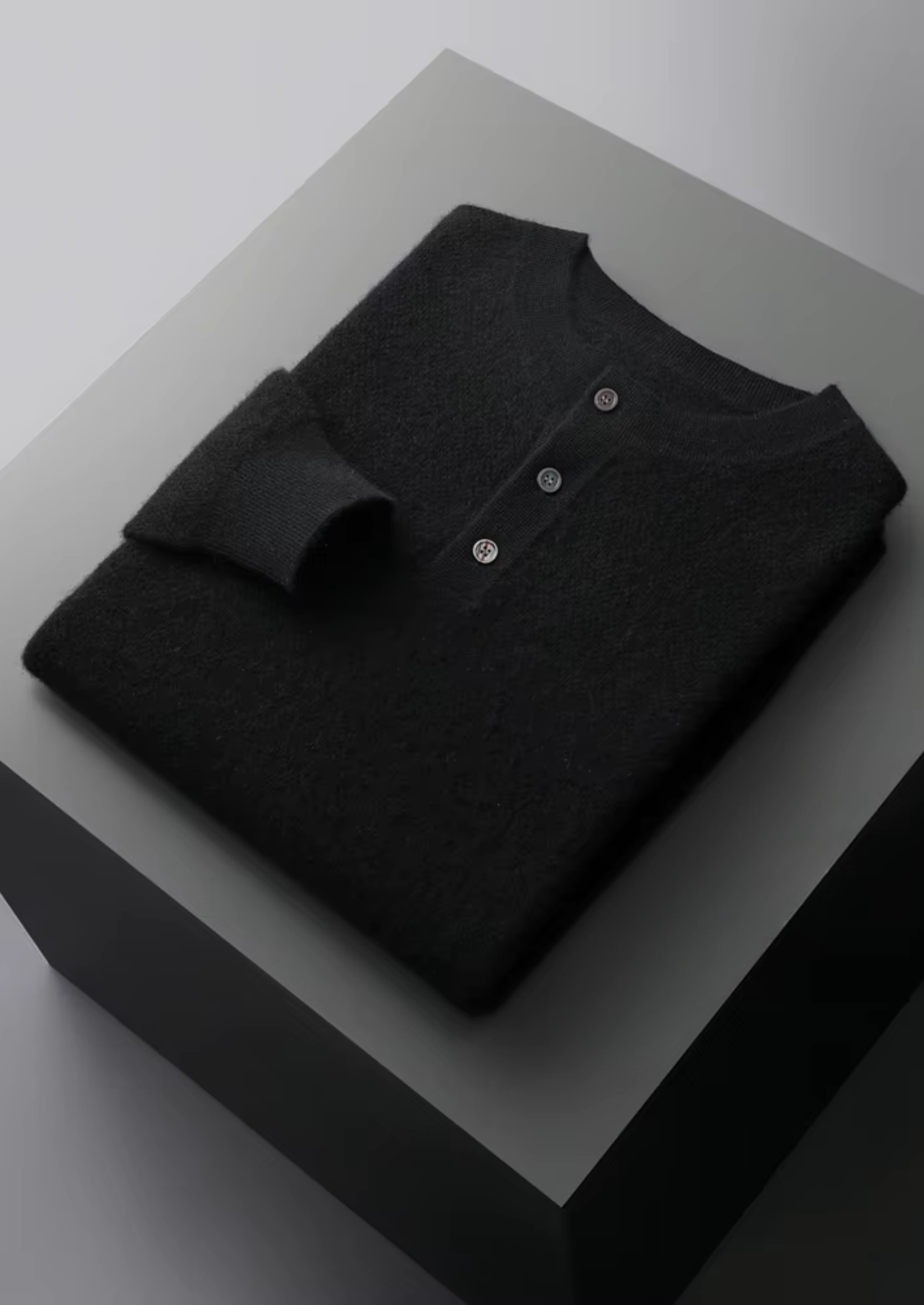 PREMIUM CASHMERE CLASSIC HENLEY SWEATER EXCLUSIVE RELEASE