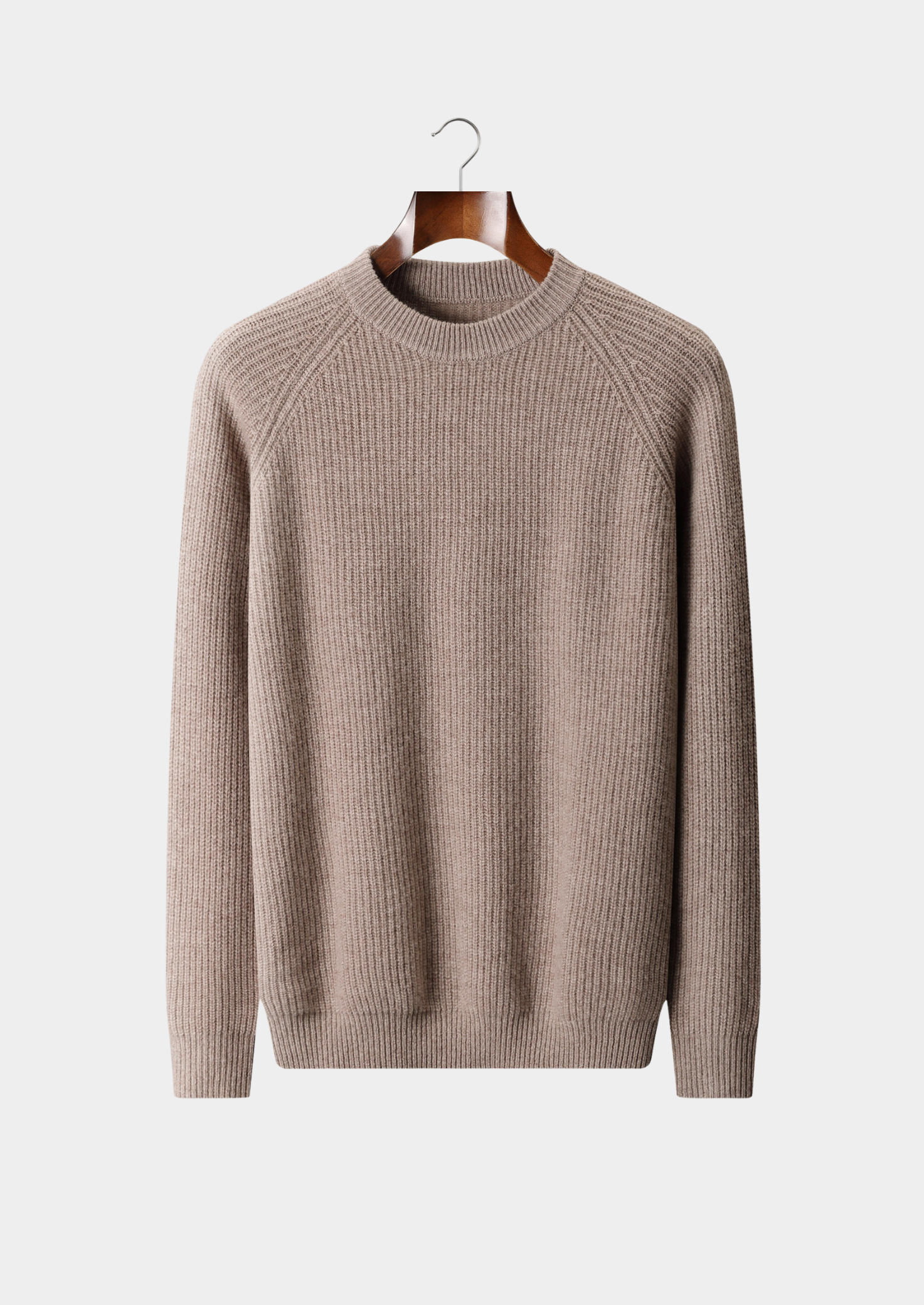 PURE EXTRA-FINE MERINO WOOL RIBBED RAGLAN CREWNECK CLOUDWOOL®