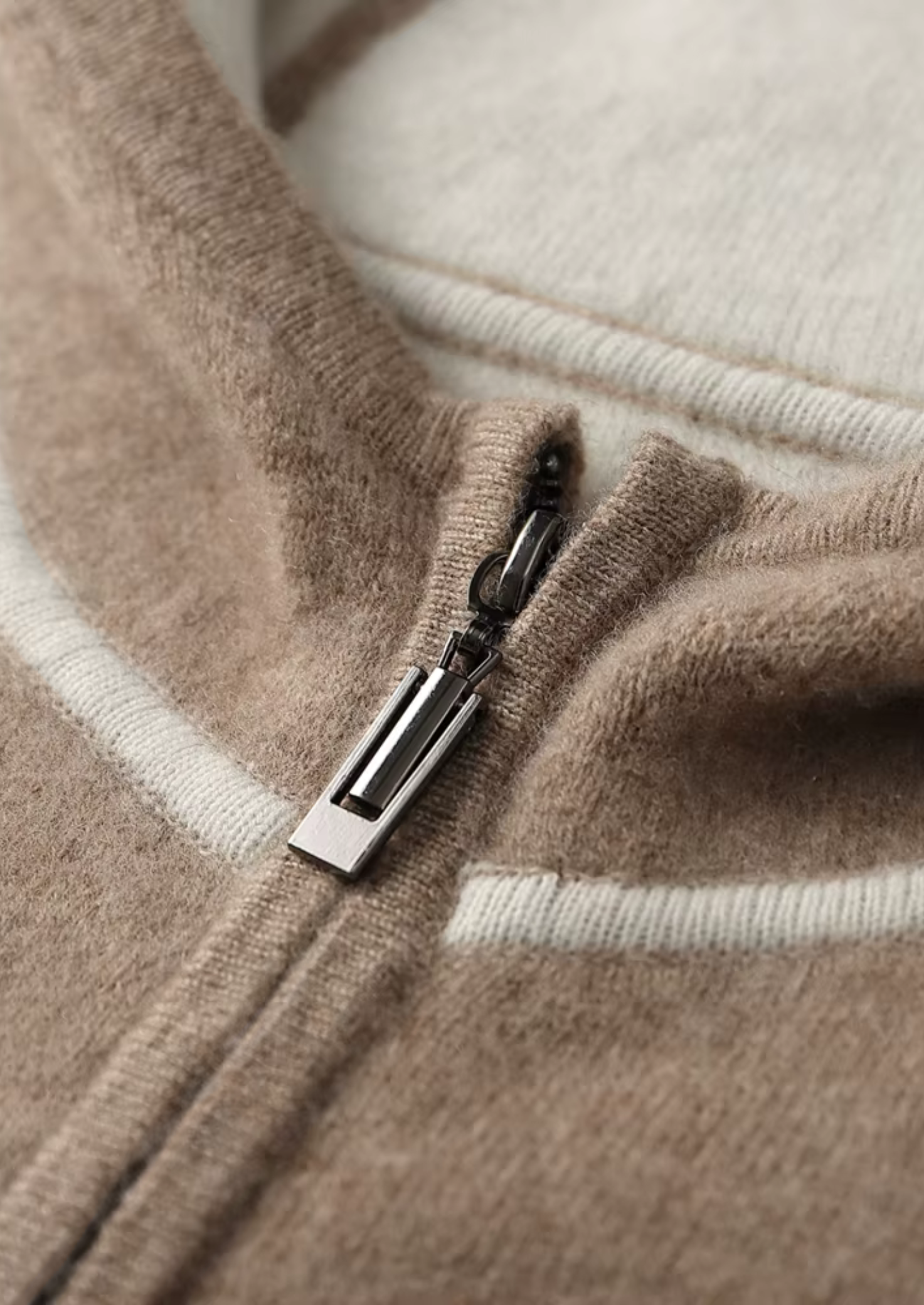 PREMIUM CASHMERE TWO TONE ZIPPER HOODIE EXCLUSIVE RELEASE
