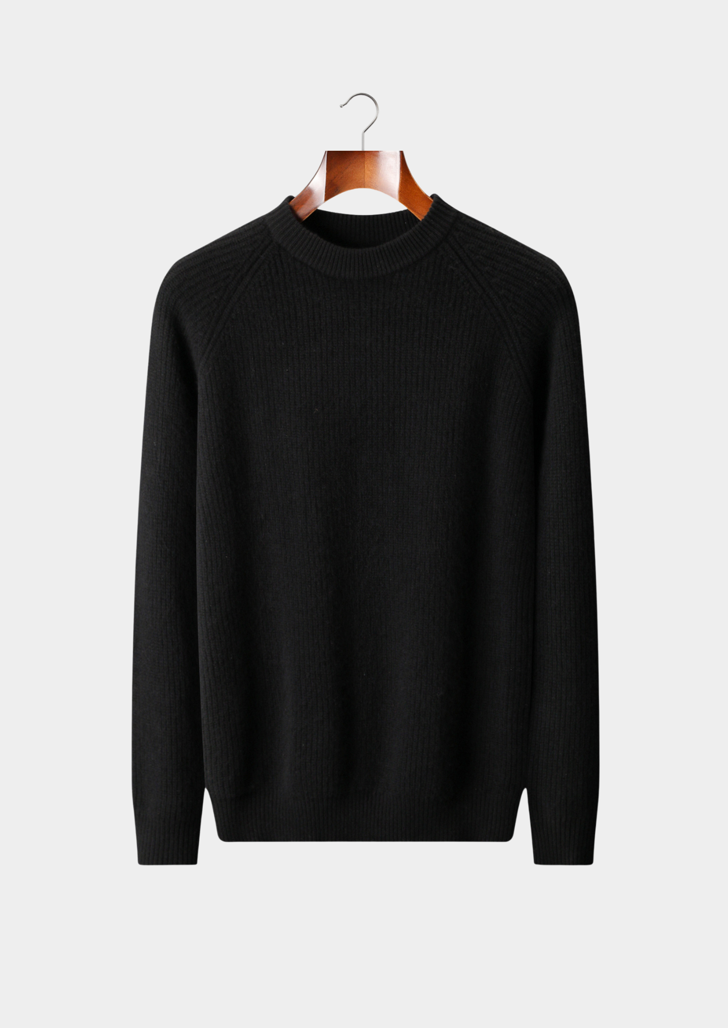 PURE EXTRA-FINE MERINO WOOL RIBBED RAGLAN CREWNECK CLOUDWOOL®