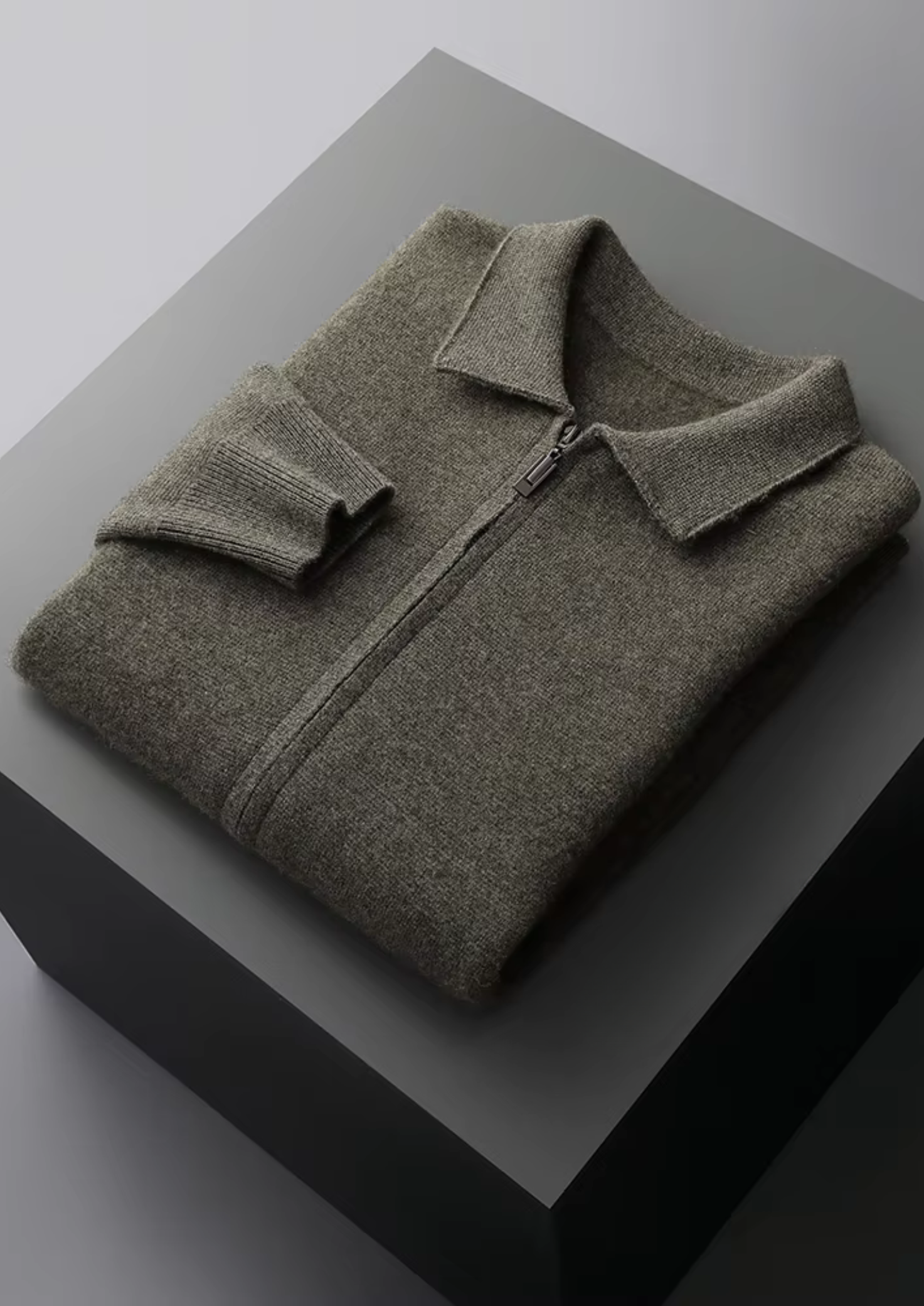 PURE EXTRA-FINE MERINO WOOL ZIP POLO CARDIGAN CLOUDWOOL®
